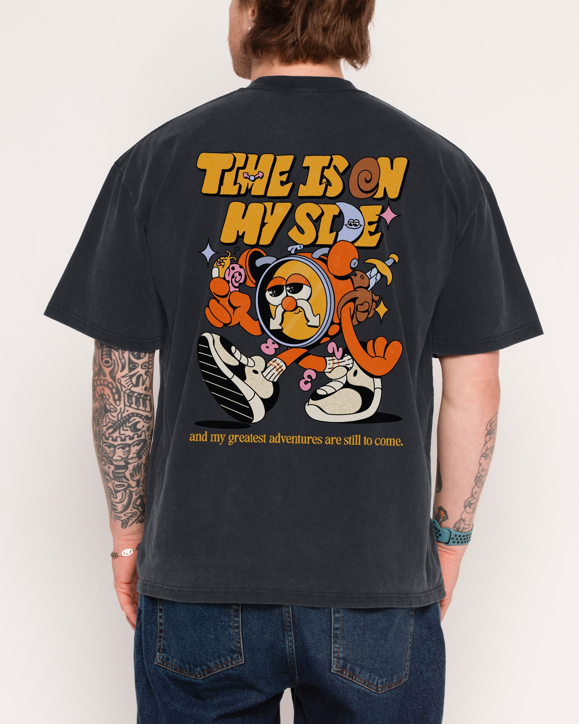 Time Is On My Side Front And Back Oversized Tee | Threadheads USA
