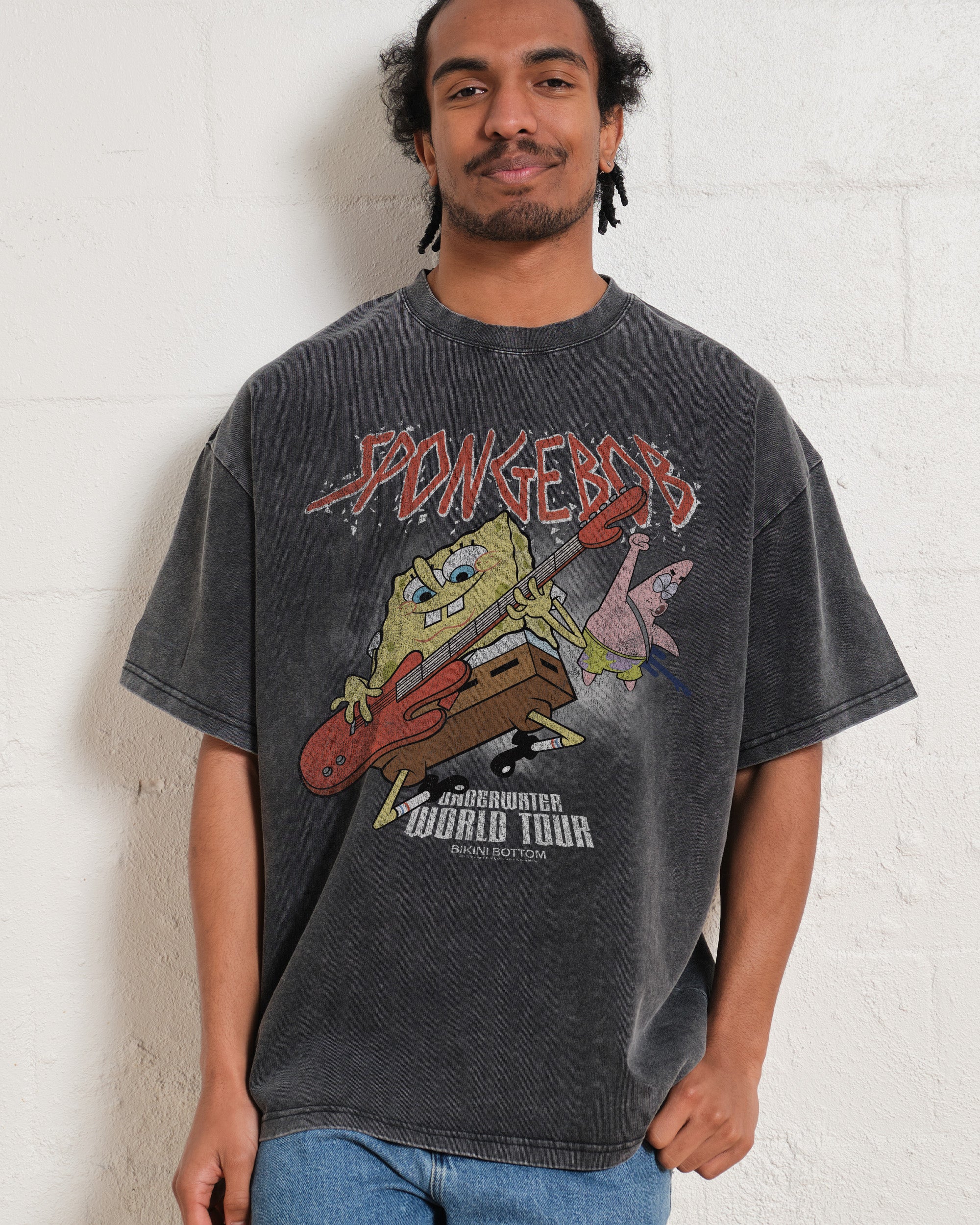 Spongebob’s World Tour Black Wash Tee