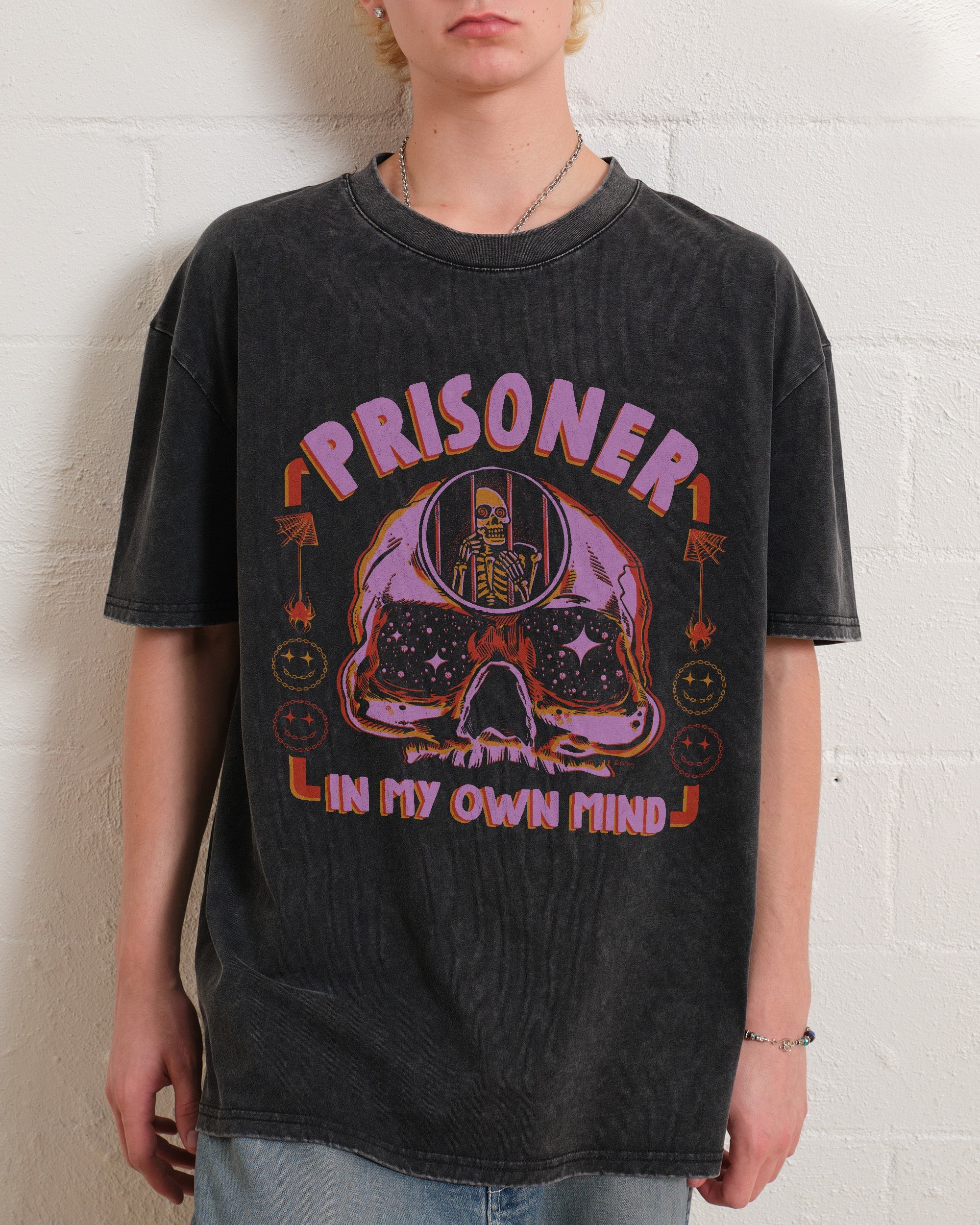 Prisoner In My Own Mind Wash Tee Australia Online Black Stone