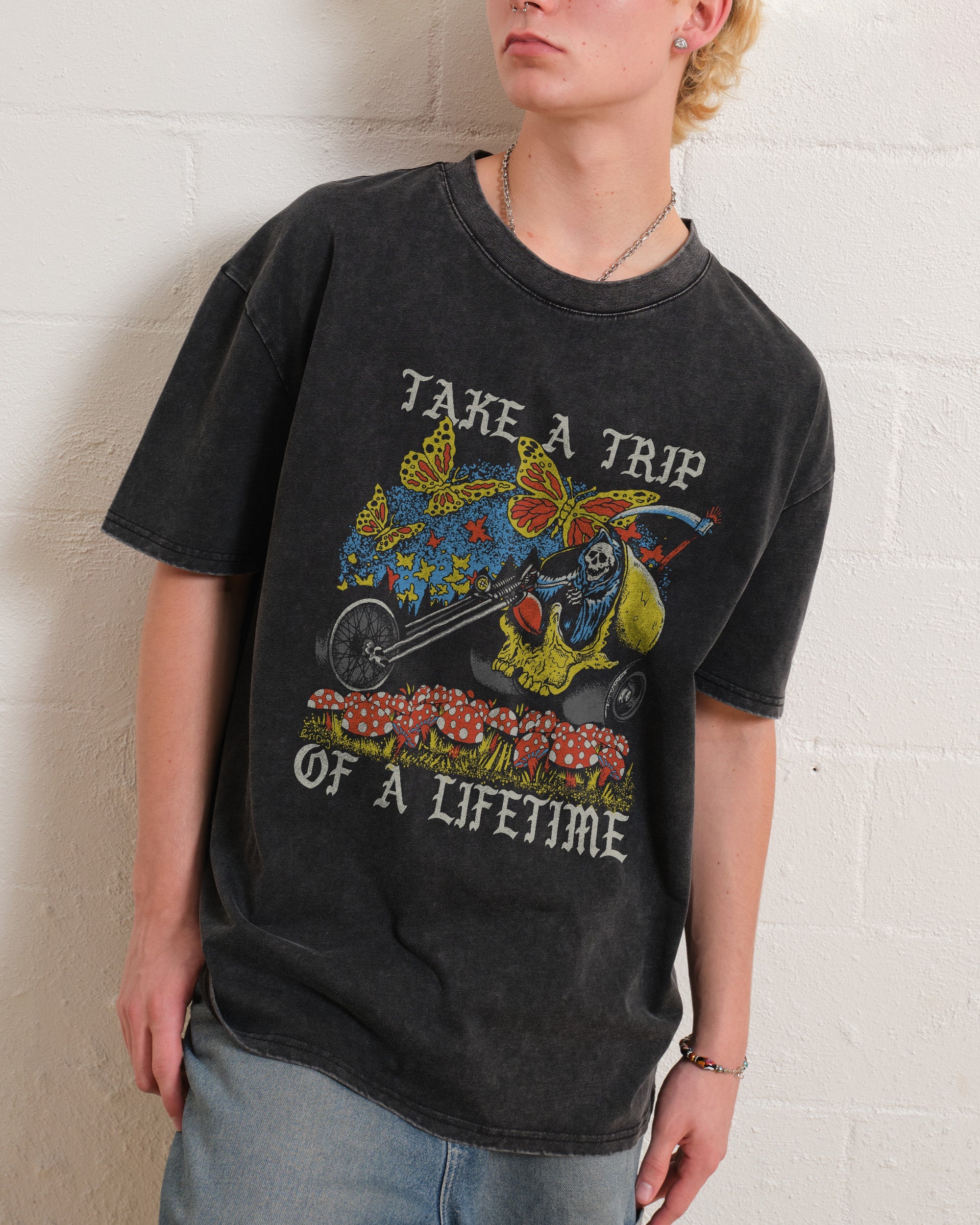 Take A Trip Wash Tee Australia Online Black Stone