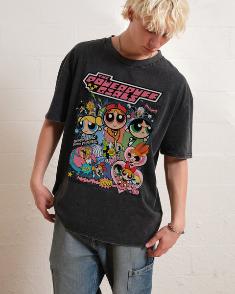 POWERPUFF GIRLS x newjeans Tシャツ XL BLACK Fan-made] NewJeans 'GET UP' X Powerpuff Girls Pixel Oversized T