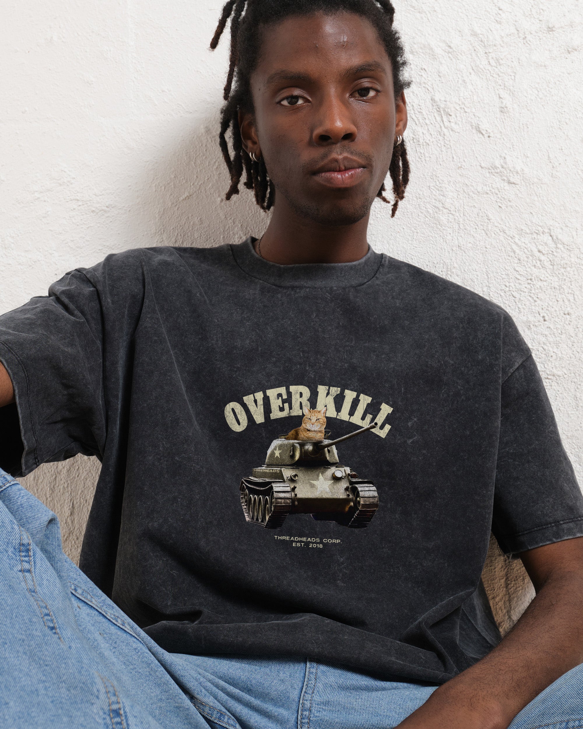 Overkill Wash Tee Australia Online Black Stone