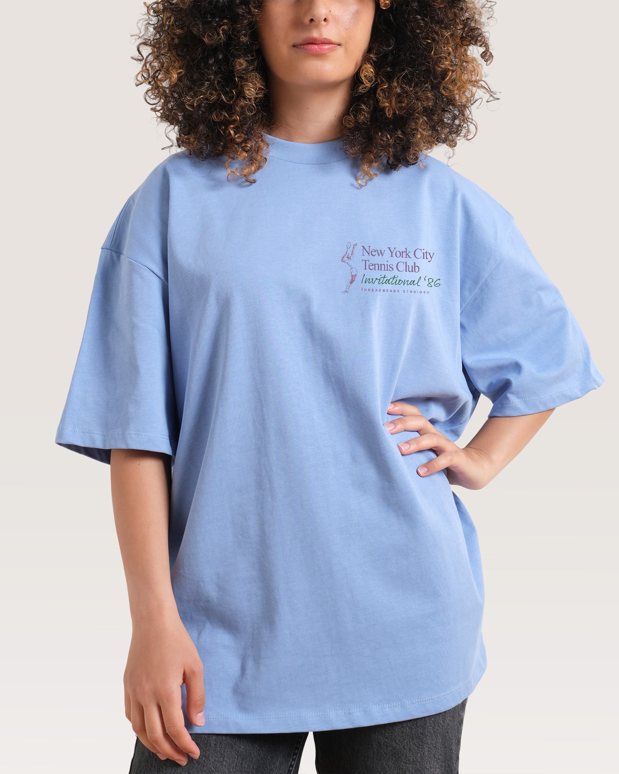 NYC Tennis Club Blue Oversized Tee