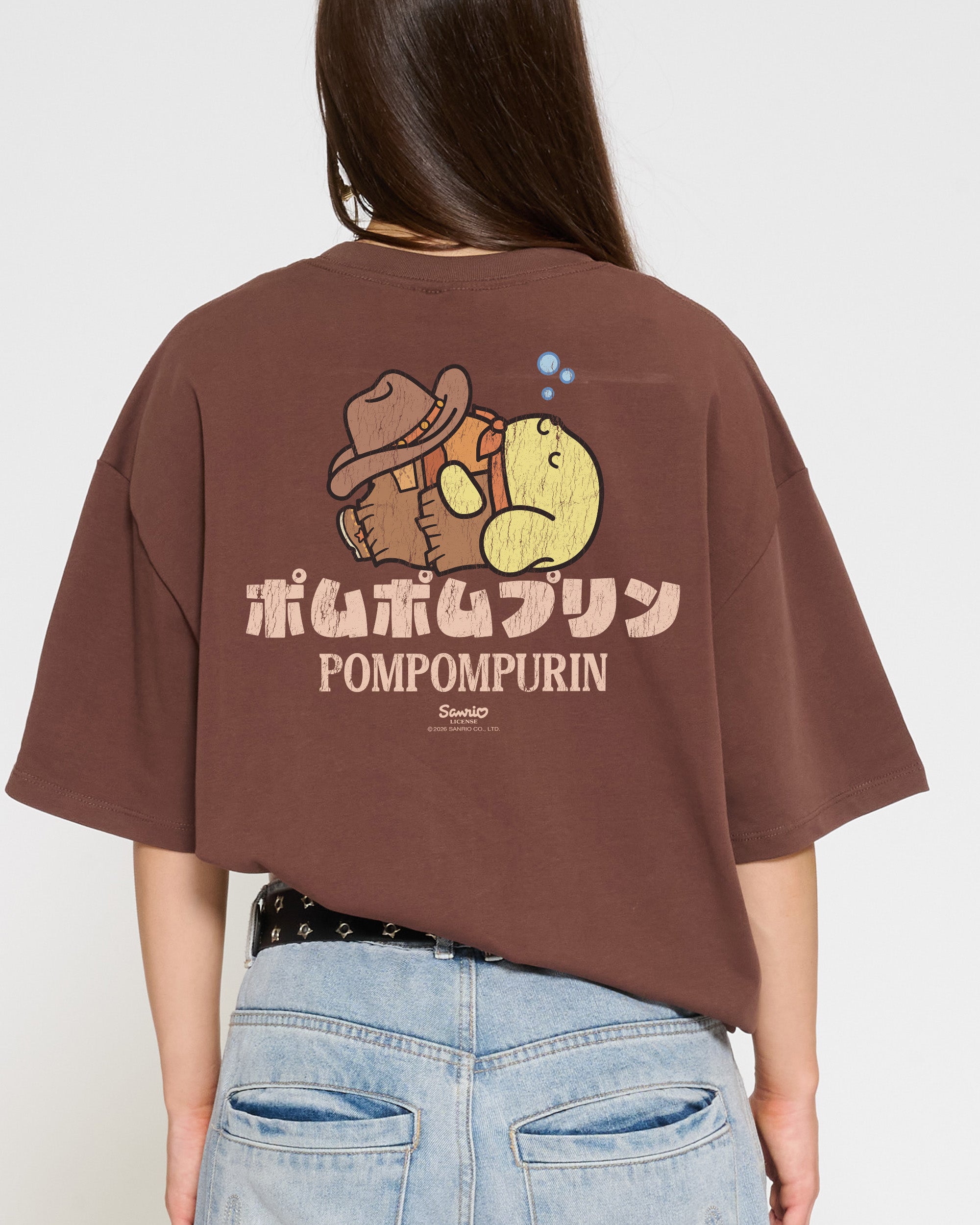 Pompompurin Yeehaw Oversized Tee Official Hello Kitty and Friends collab Threadheads