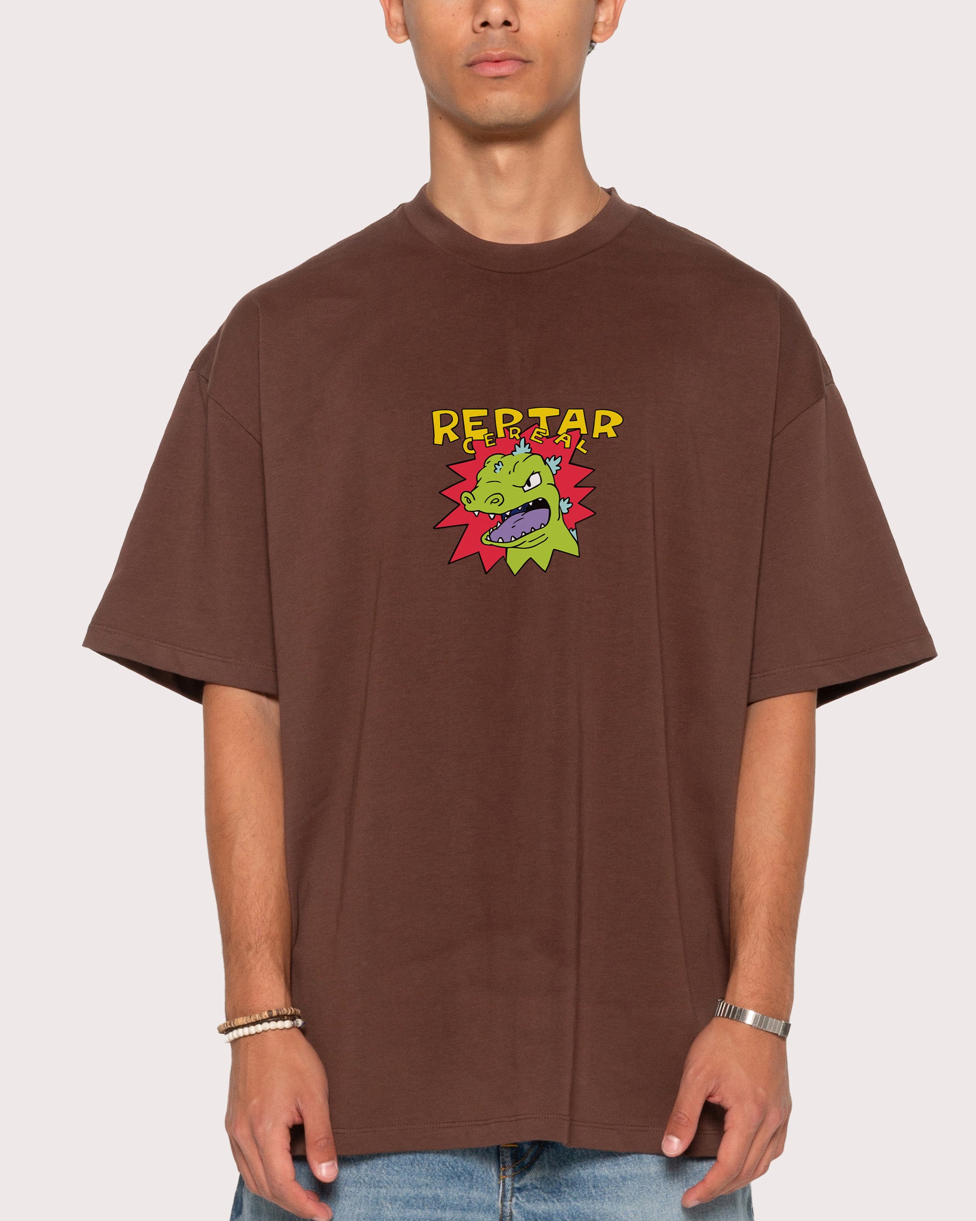 Reptar Cereal Brown Oversized Tee