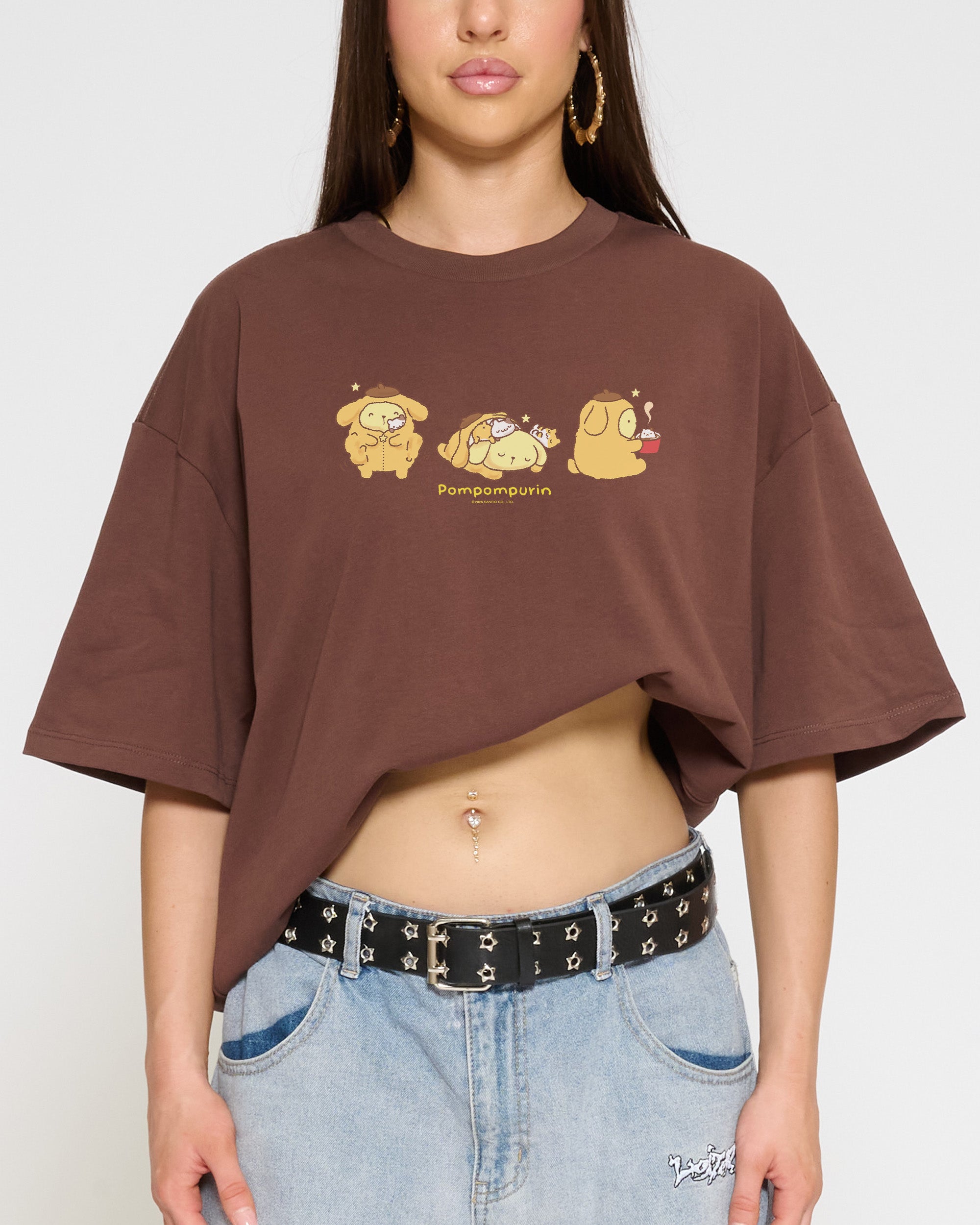 Pompompurin Nap Oversized Tee Official Hello Kitty and Friends collab Threadheads