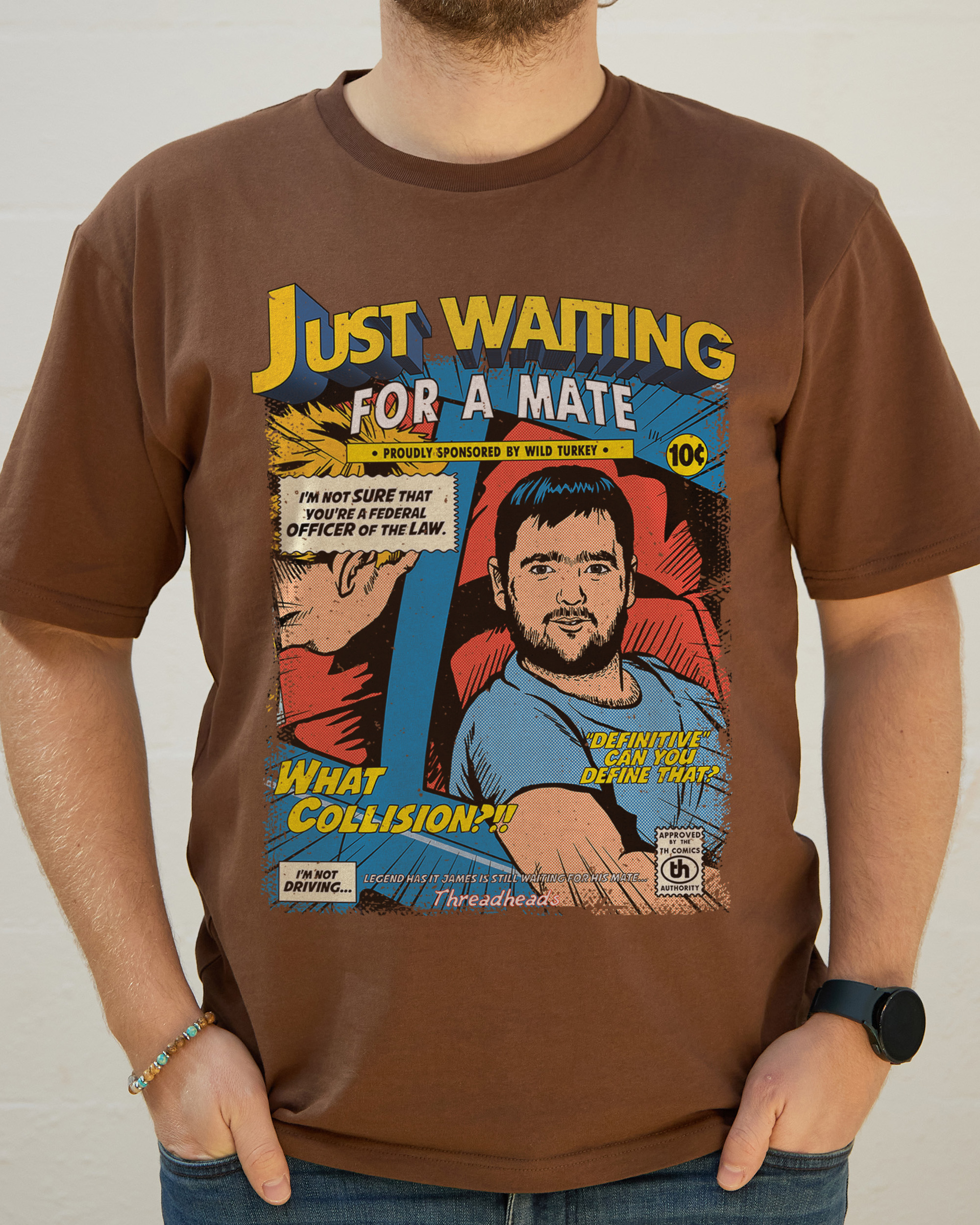 Just Waiting for a Mate T-Shirt Australia Online Brown