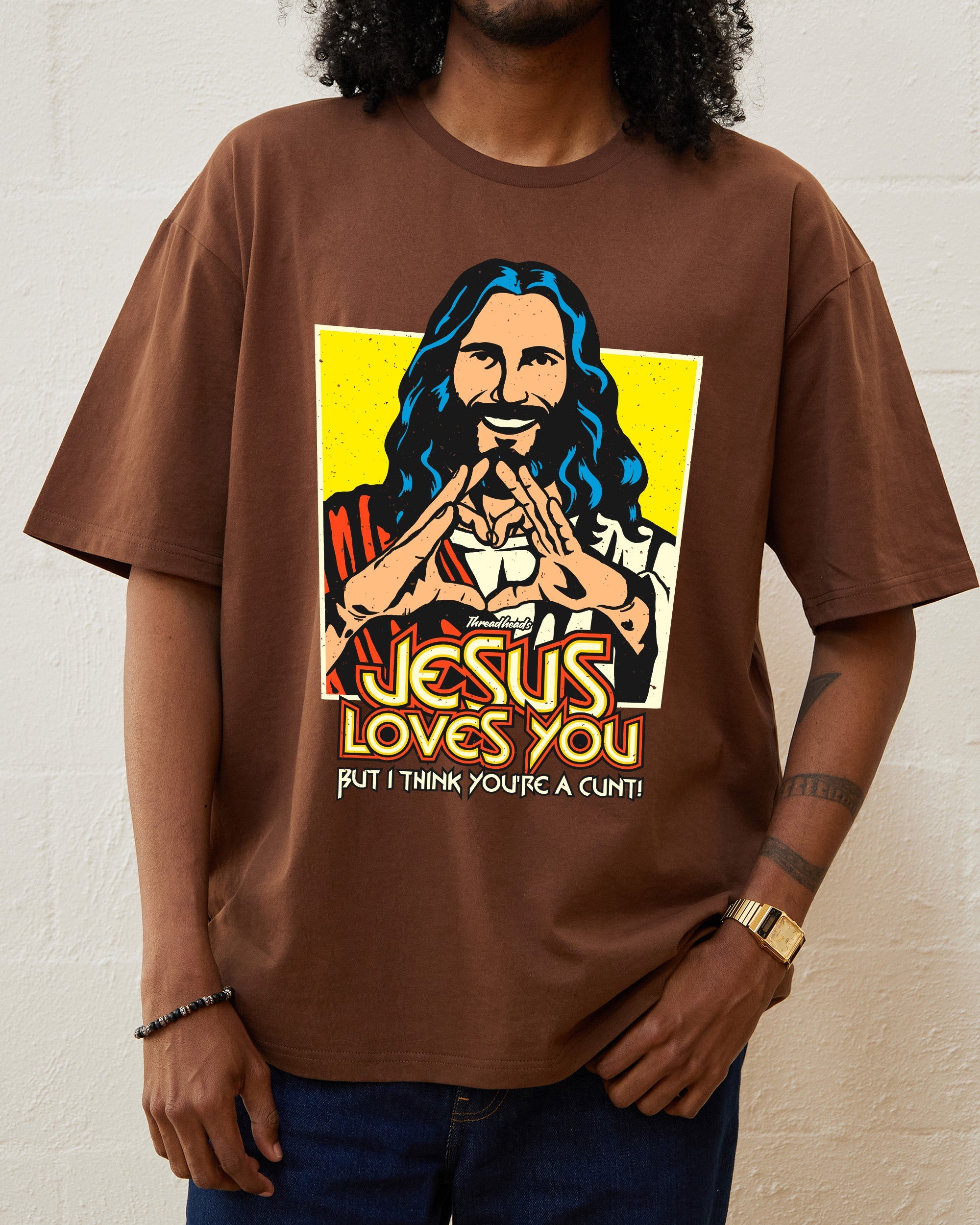 Jesus Loves You T-Shirt Australia Online Brown