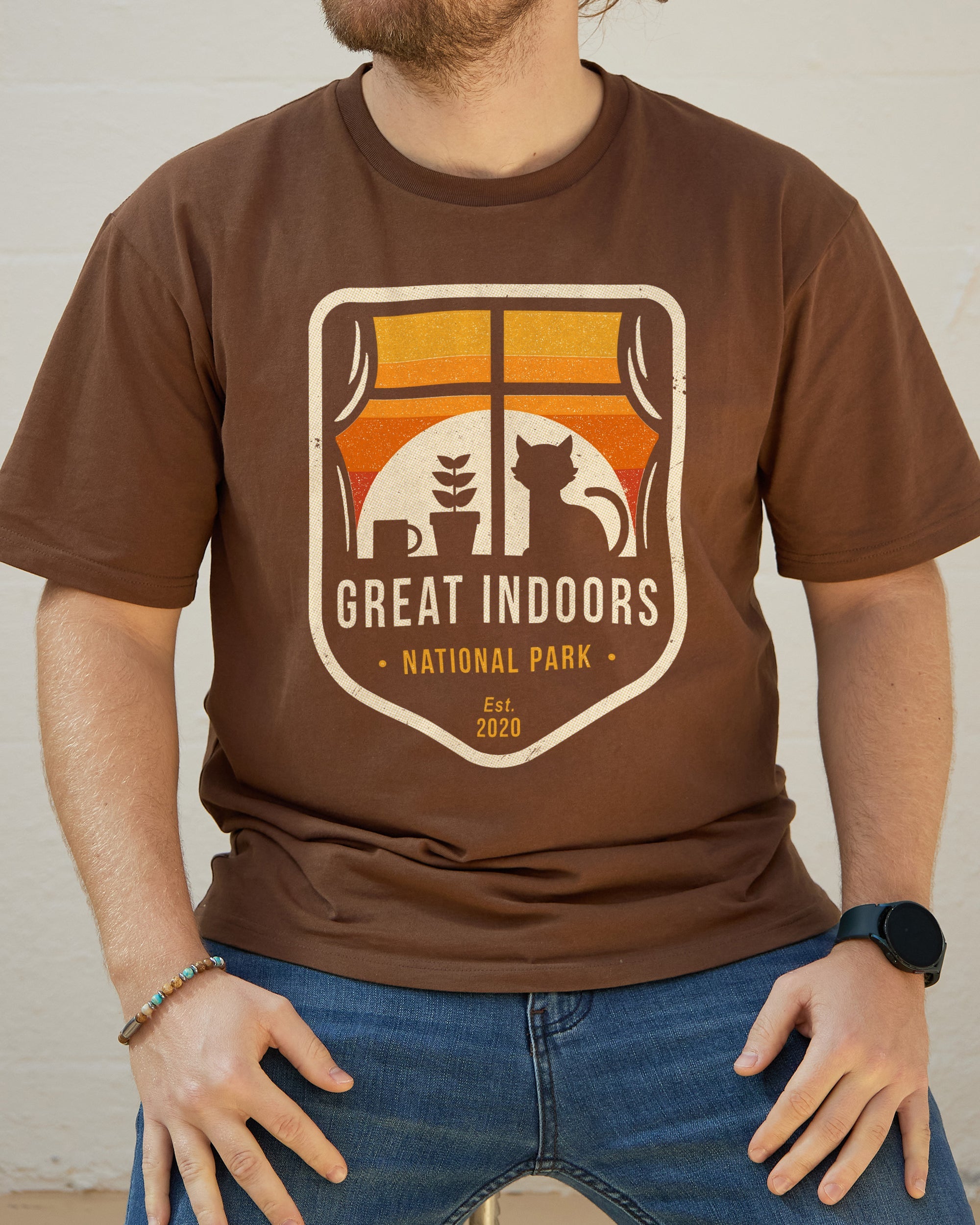 Great Indoors National Park T-Shirt Australia Online Brown