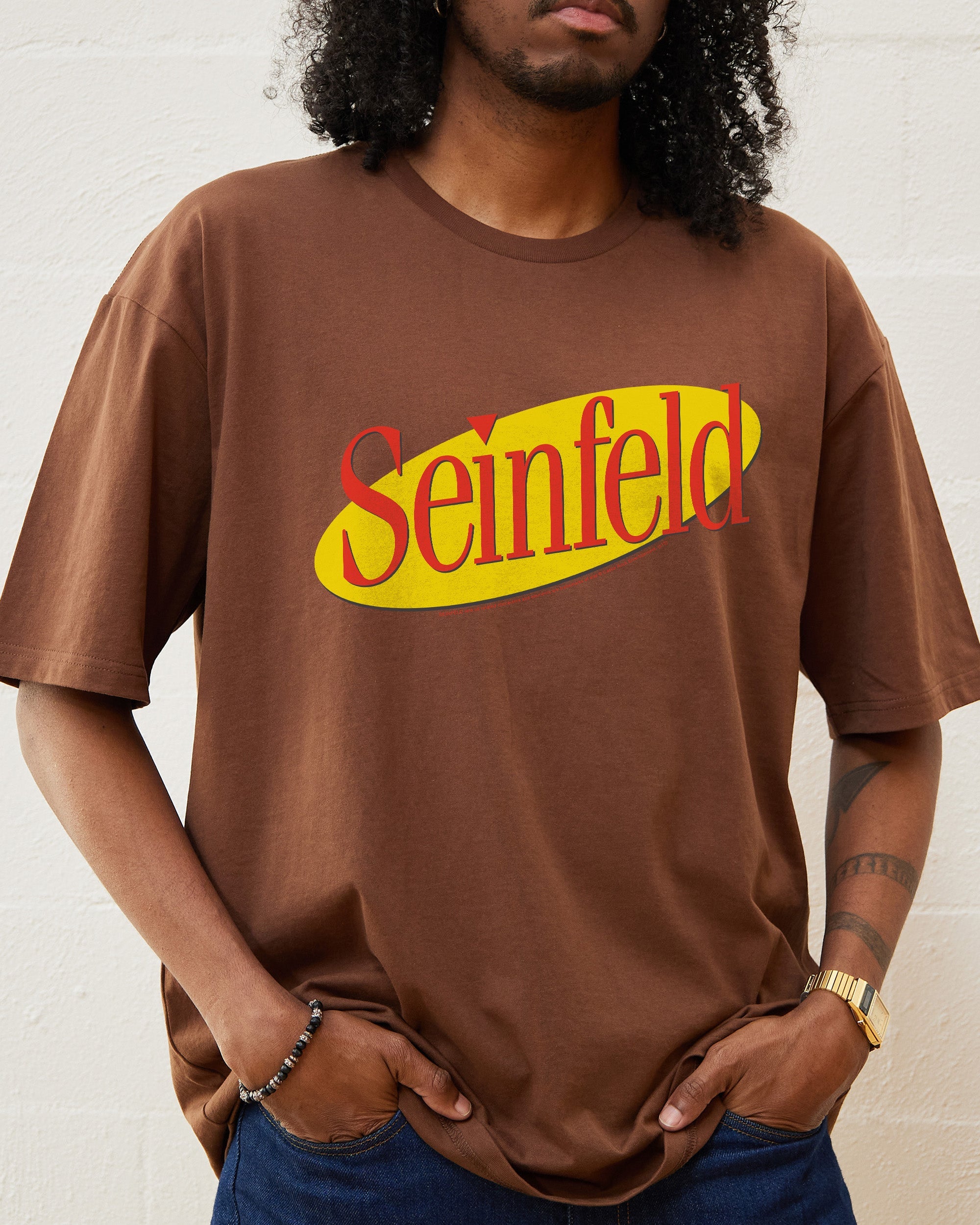 Seinfeld Logo T-Shirt Australia Online Brown