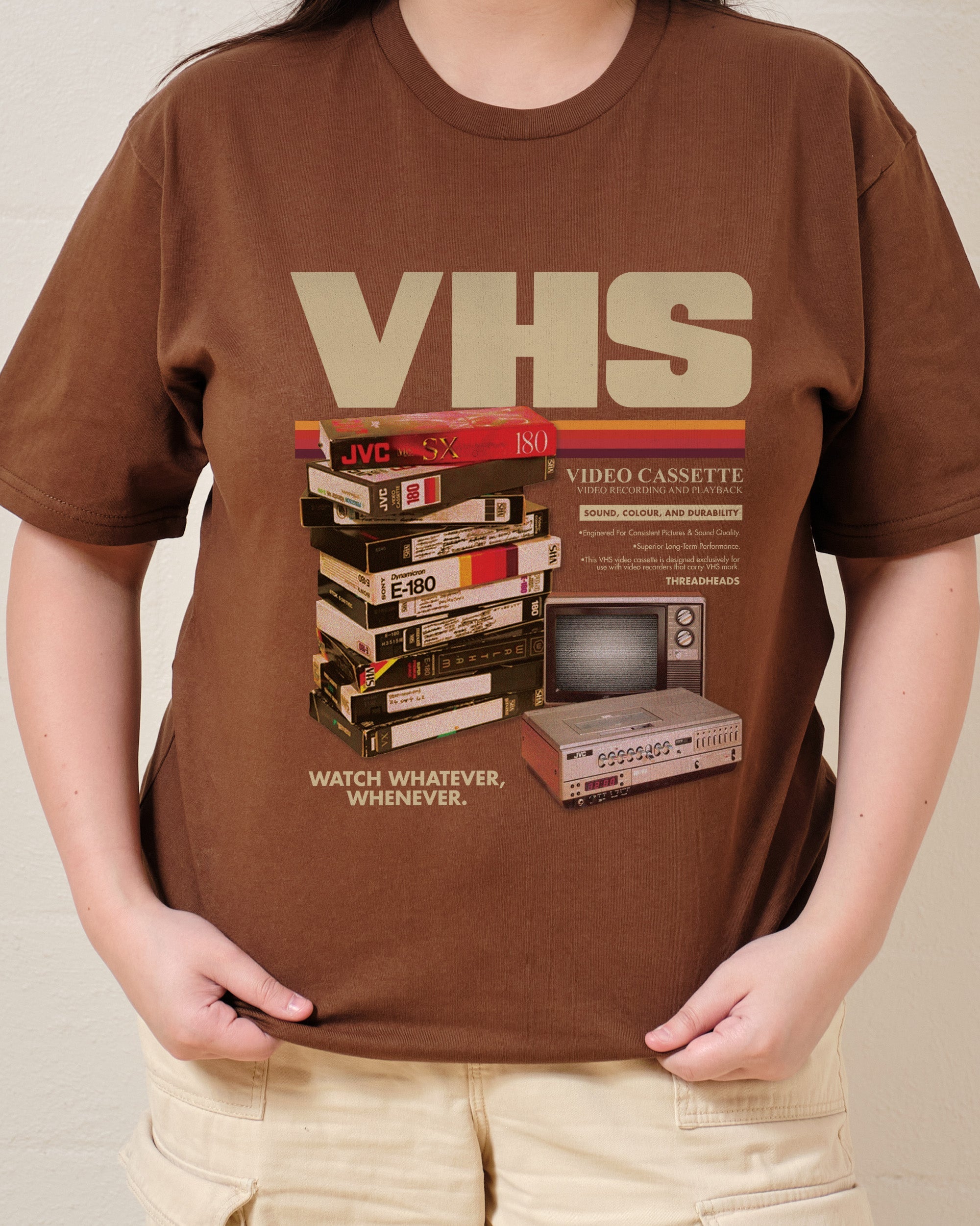 Vintage VHS Tapes T-Shirt Australia Online Brown