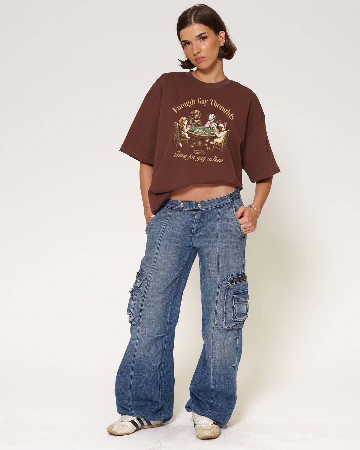 Enough Gay Thoughts Brown Oversized Tee