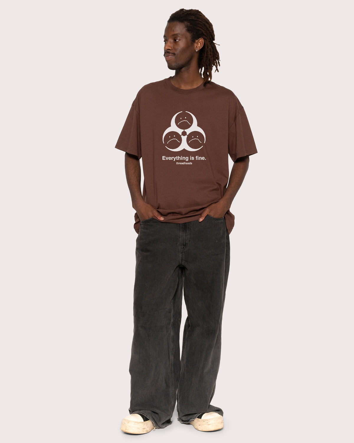 Everything Is Fine Biohazard Brown T-Shirt