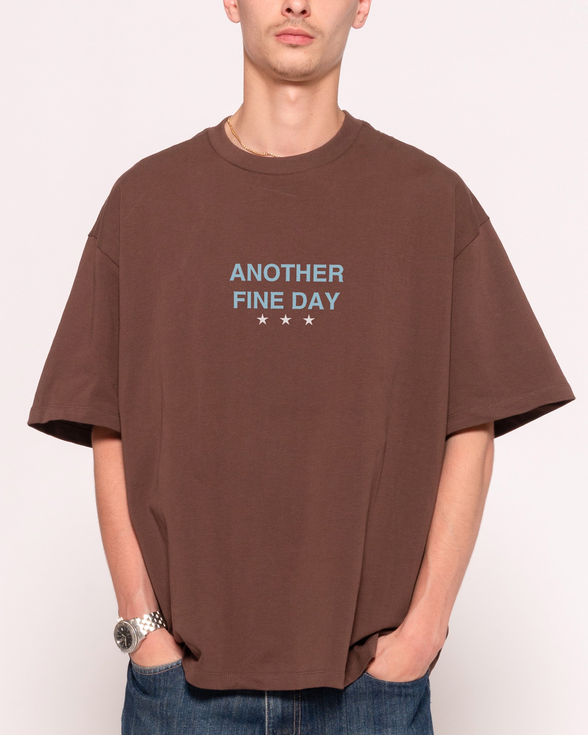 Another Fine Day Ruined Brown Oversized Tee