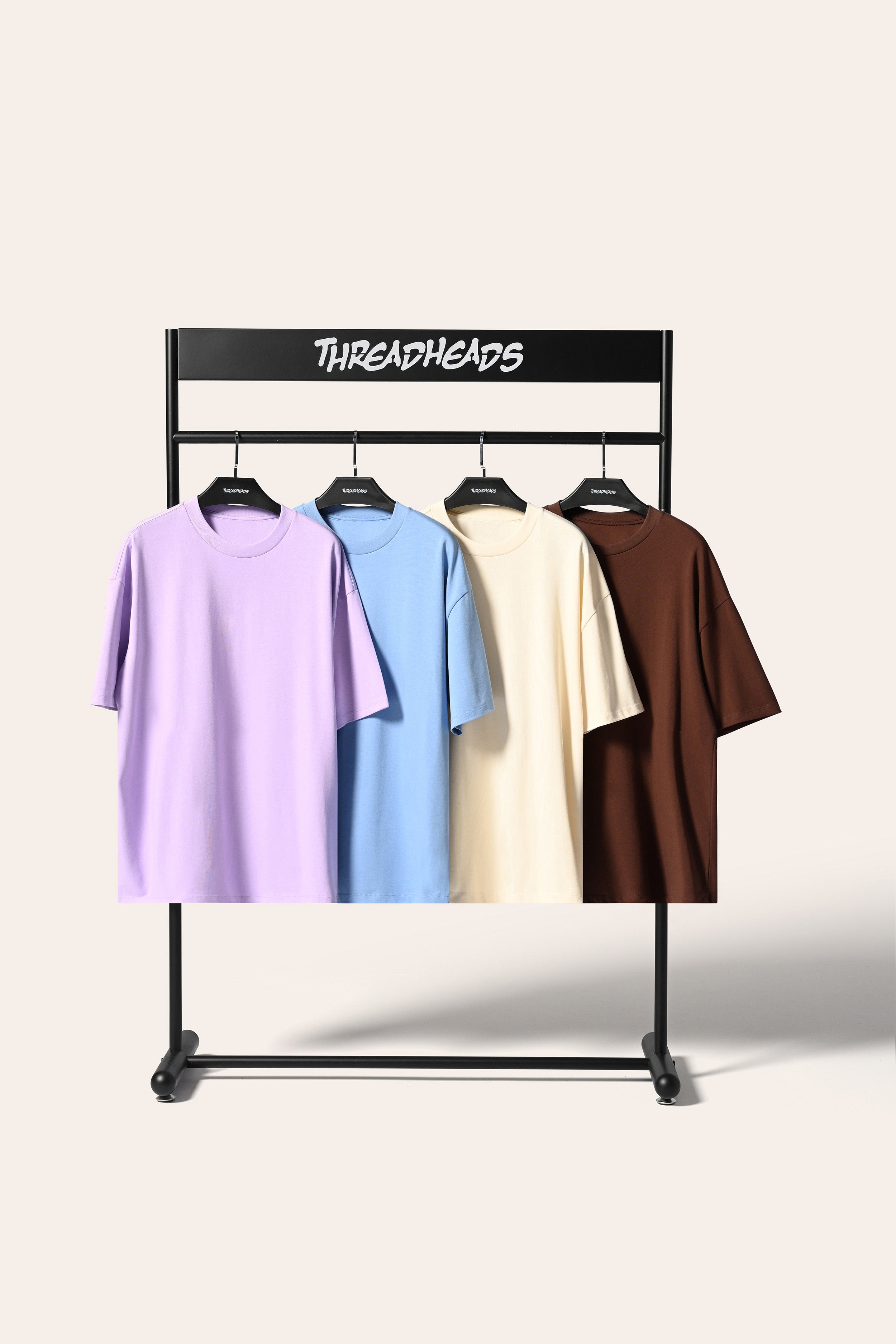 Oversized Tee 4 Pack: Powder Blue, Lilac, Natural, Brown