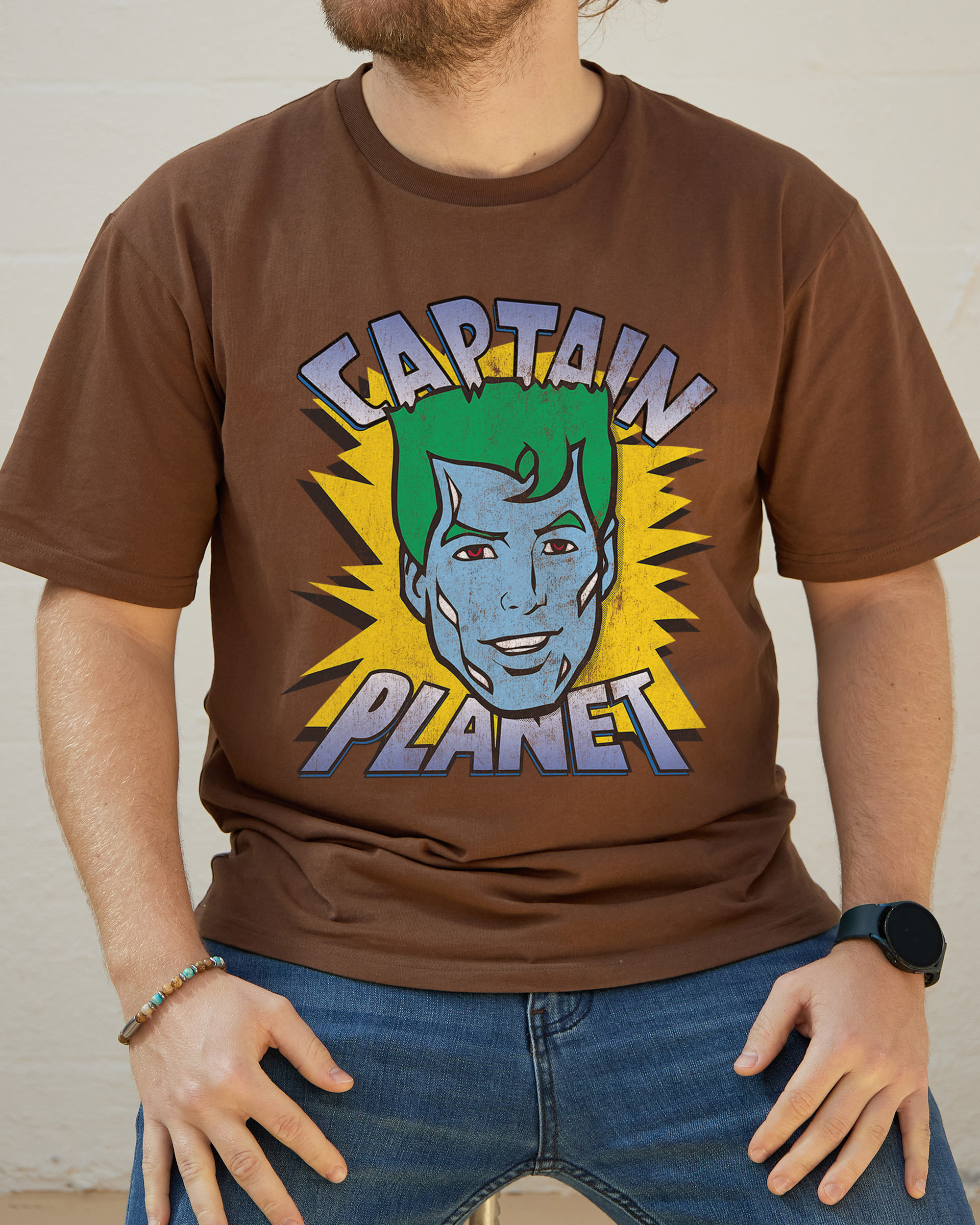 Captain Planet T-Shirt Australia Online Brown