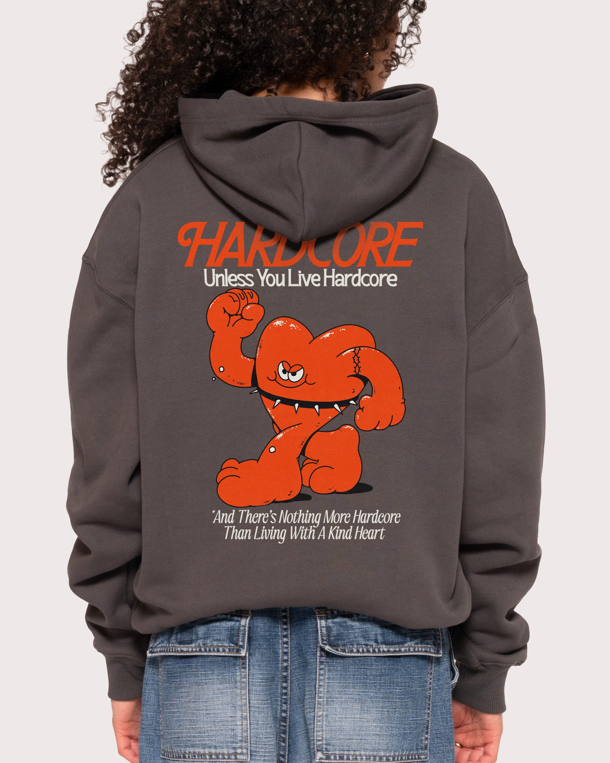 Hardcore Heartcore Charcoal Hoodie
