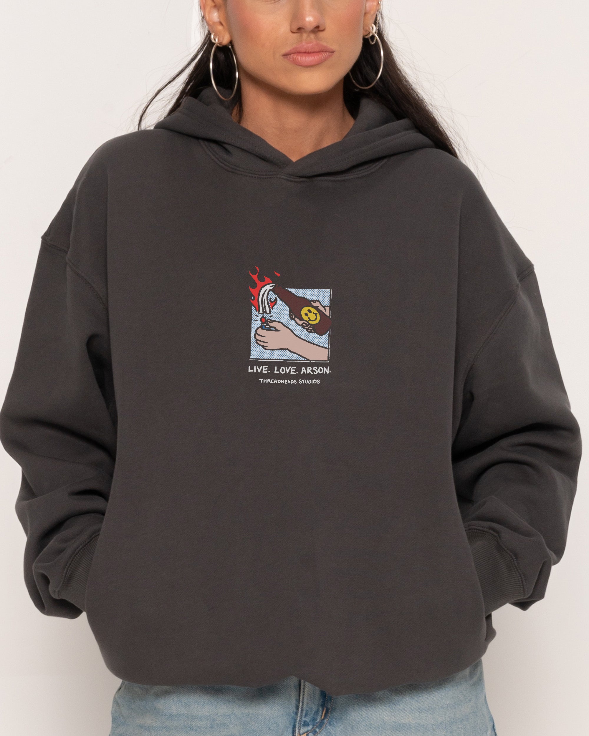 Live. Love. Arson Charcoal Hoodie