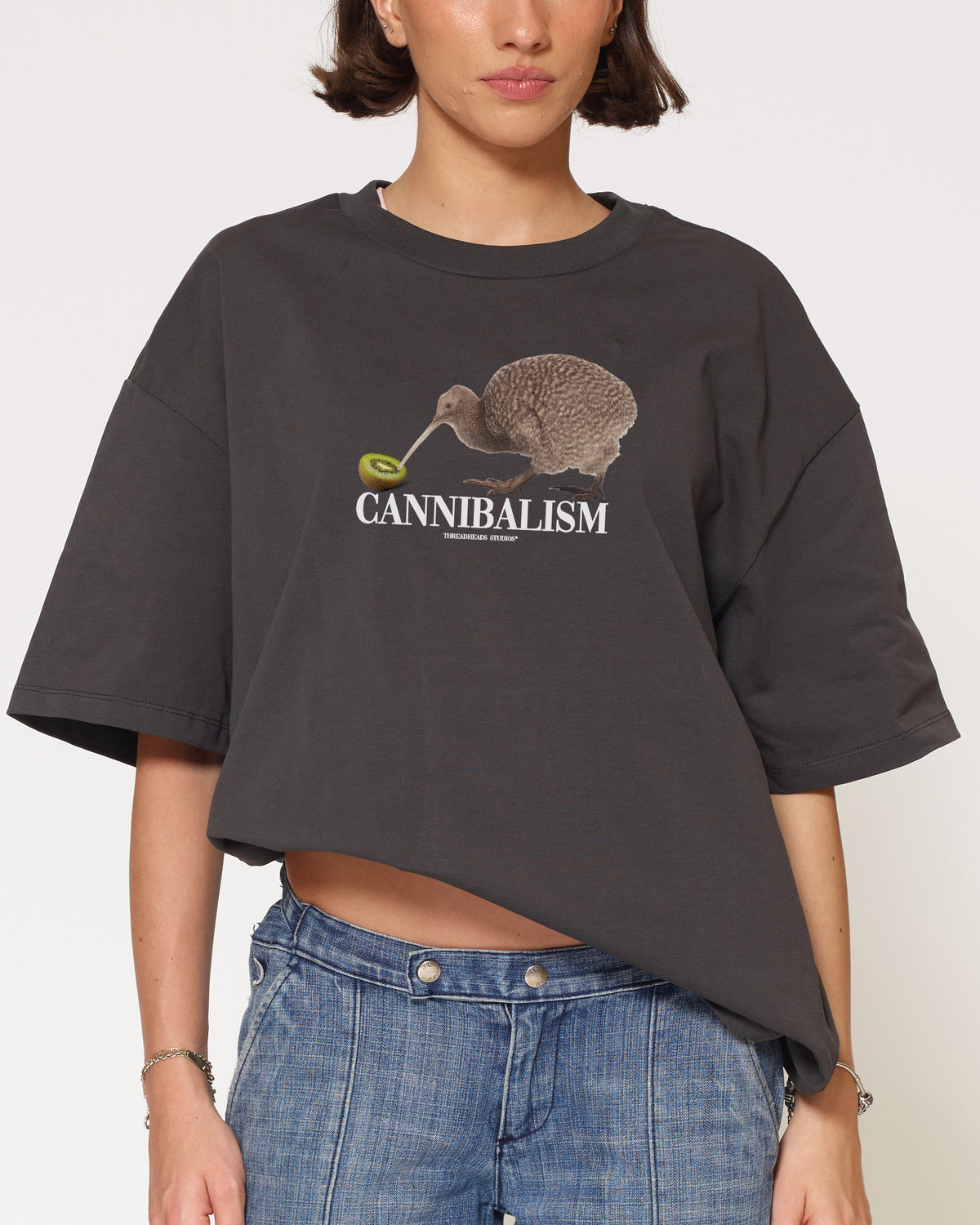Cannibalism Charcoal Oversized Tee