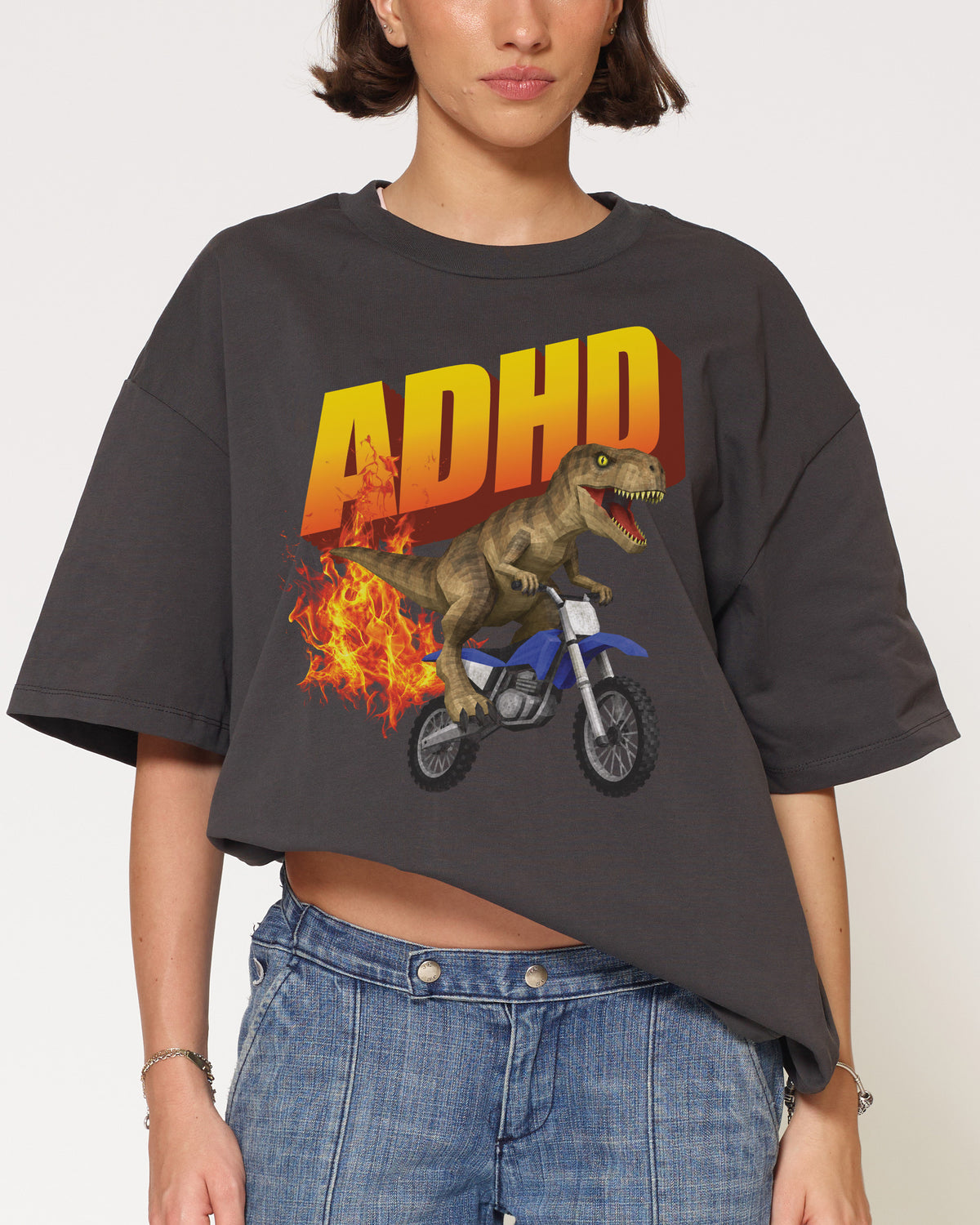 ADHD Charcoal Oversized Tee