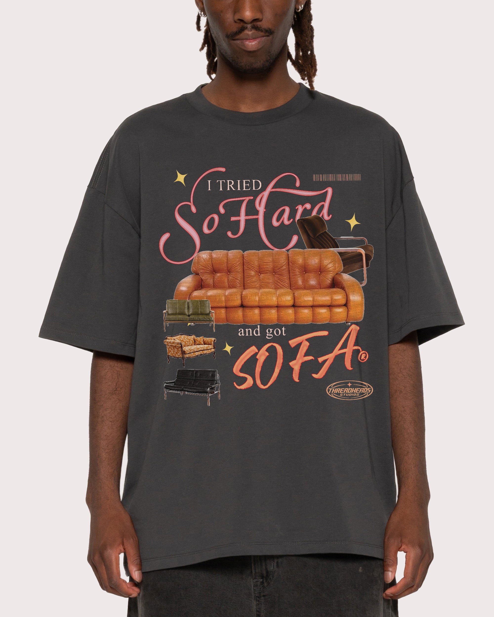 I Tried So Hard and Got Sofa Charcoal Oversized Tee
