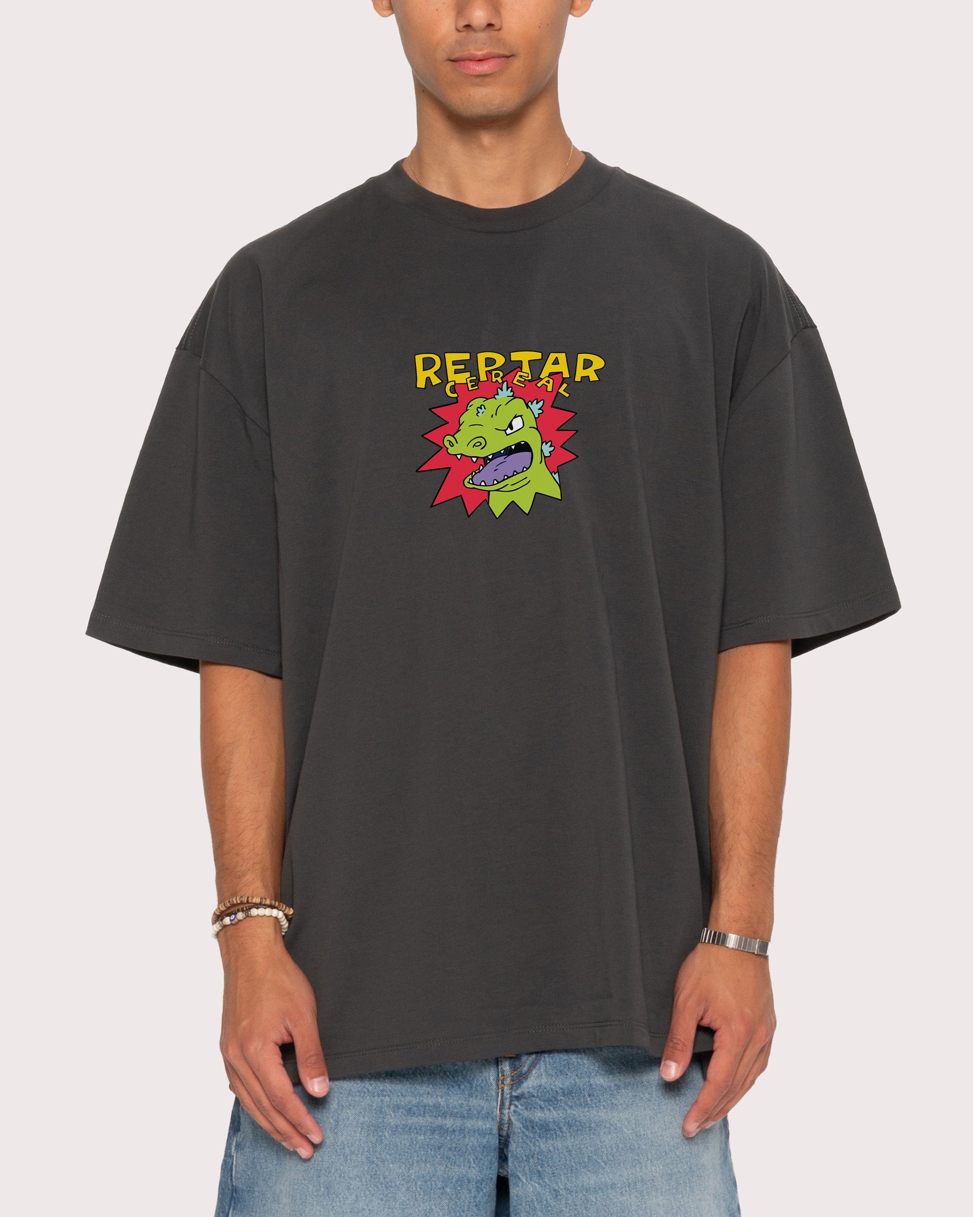 Reptar Cereal Charcoal Oversized Tee