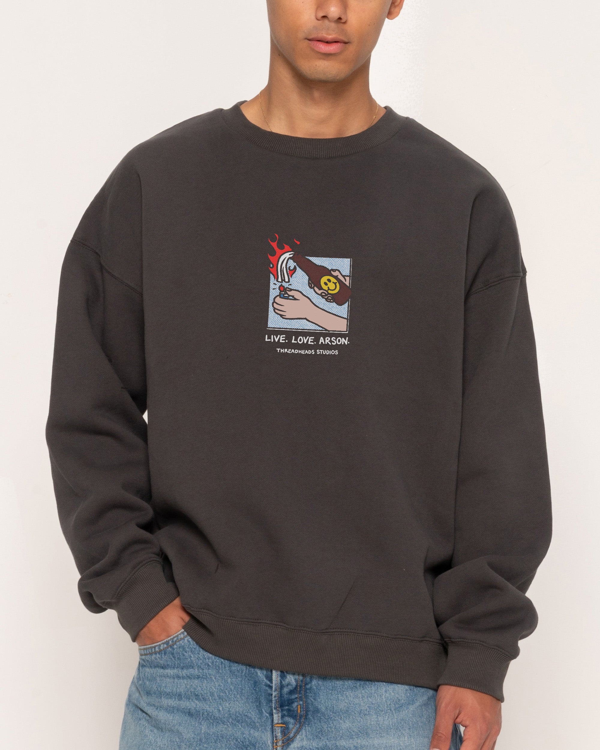 Live. Love. Arson Charcoal Sweatshirt