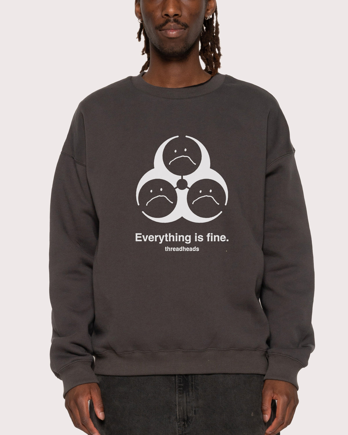 Everything Is Fine Biohazard Charcoal Sweatshirt