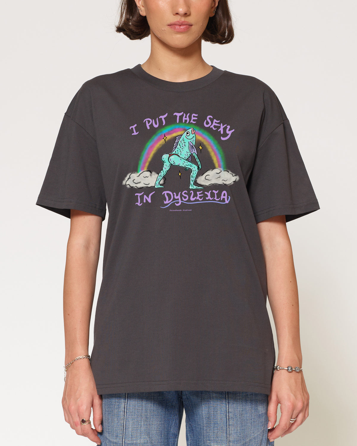 I Put the Sexy in Dyslexia Charcoal T-Shirt
