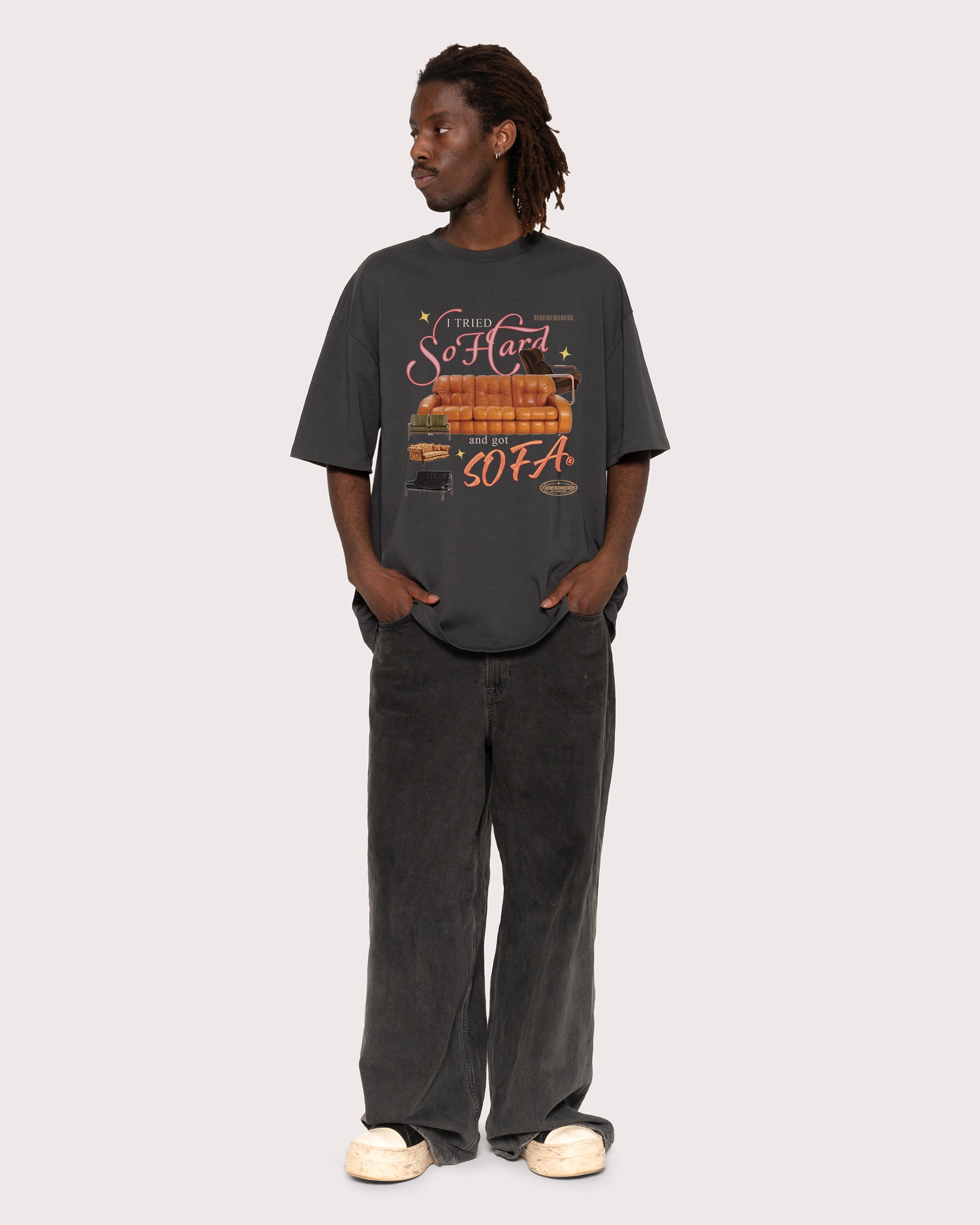 I Tried So Hard and Got Sofa Charcoal Oversized Tee