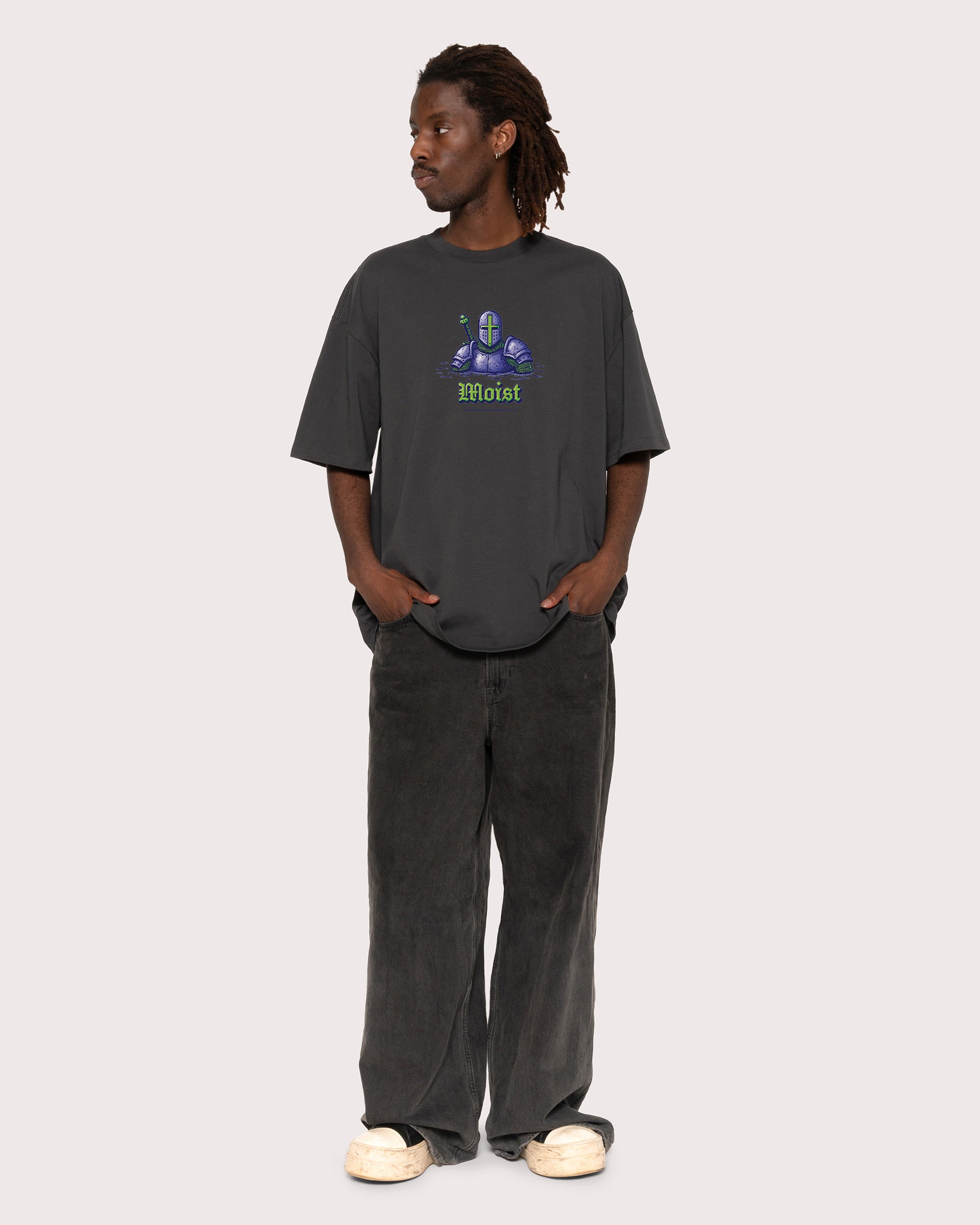 Moist Knight Charcoal Oversized Tee