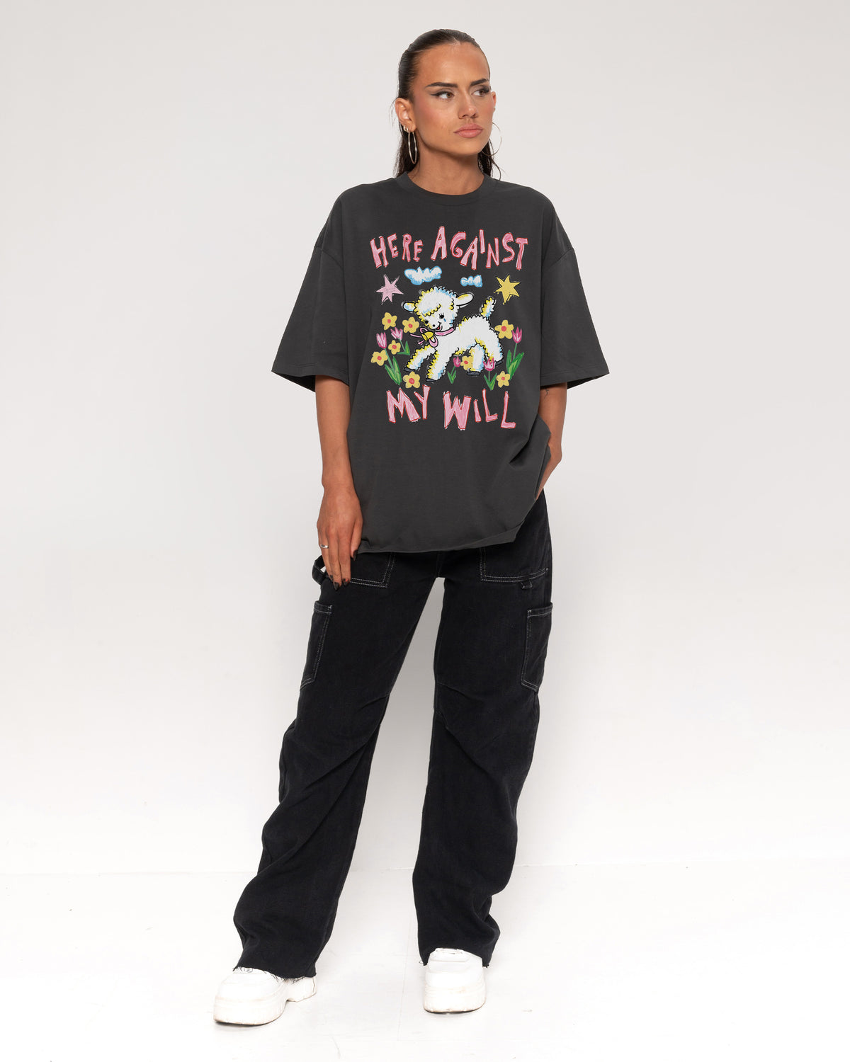 Here Against My Will Oversized Tee