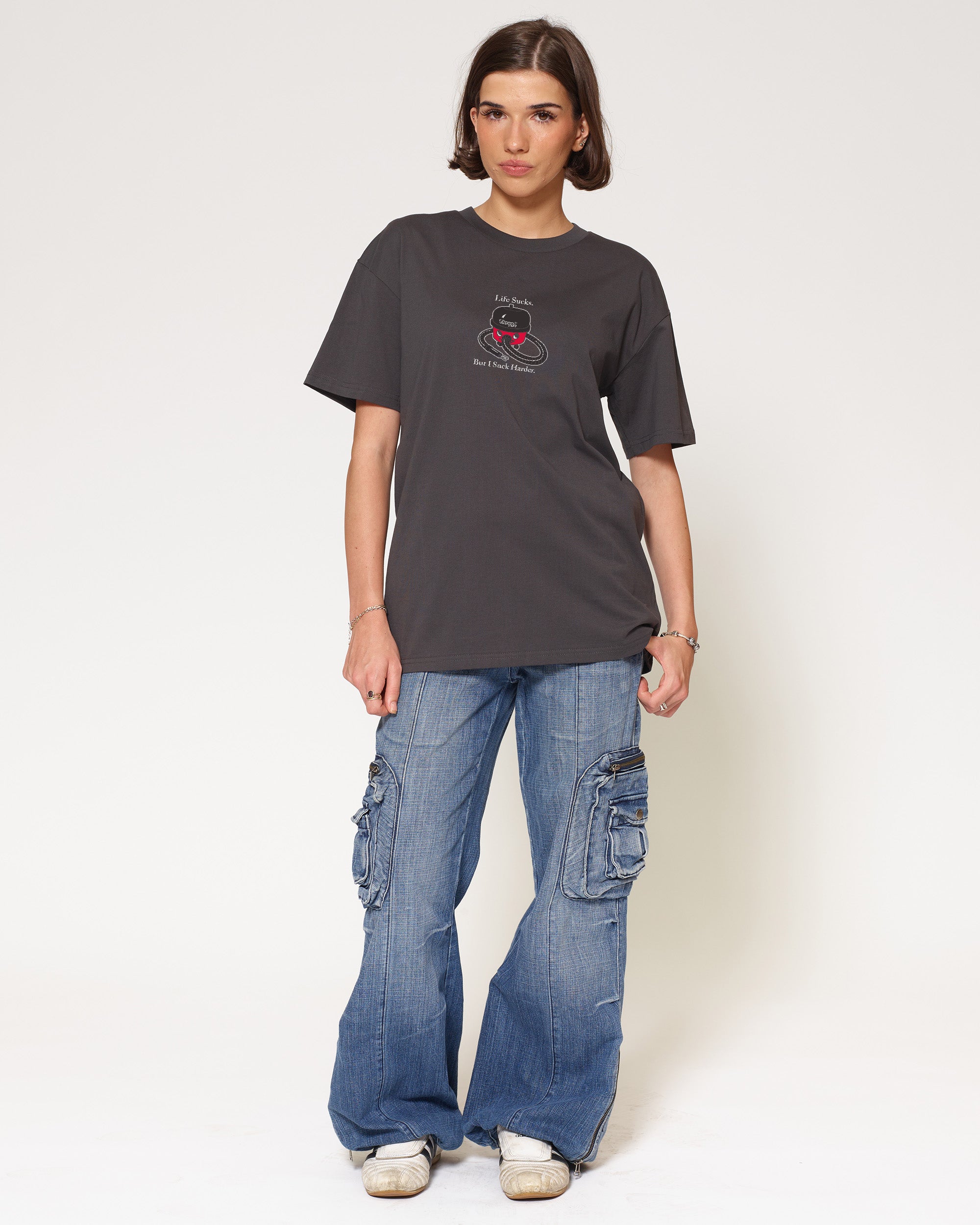 Life Sucks Charcoal T-Shirt