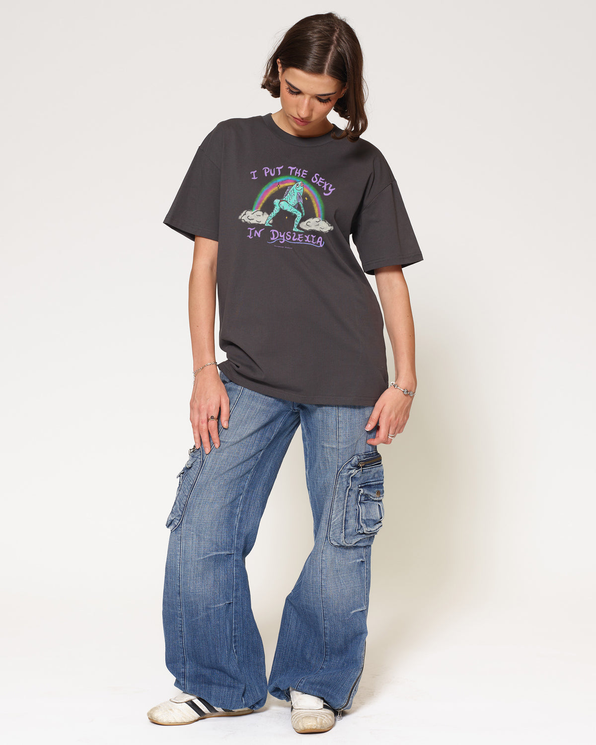 I Put the Sexy in Dyslexia Charcoal T-Shirt