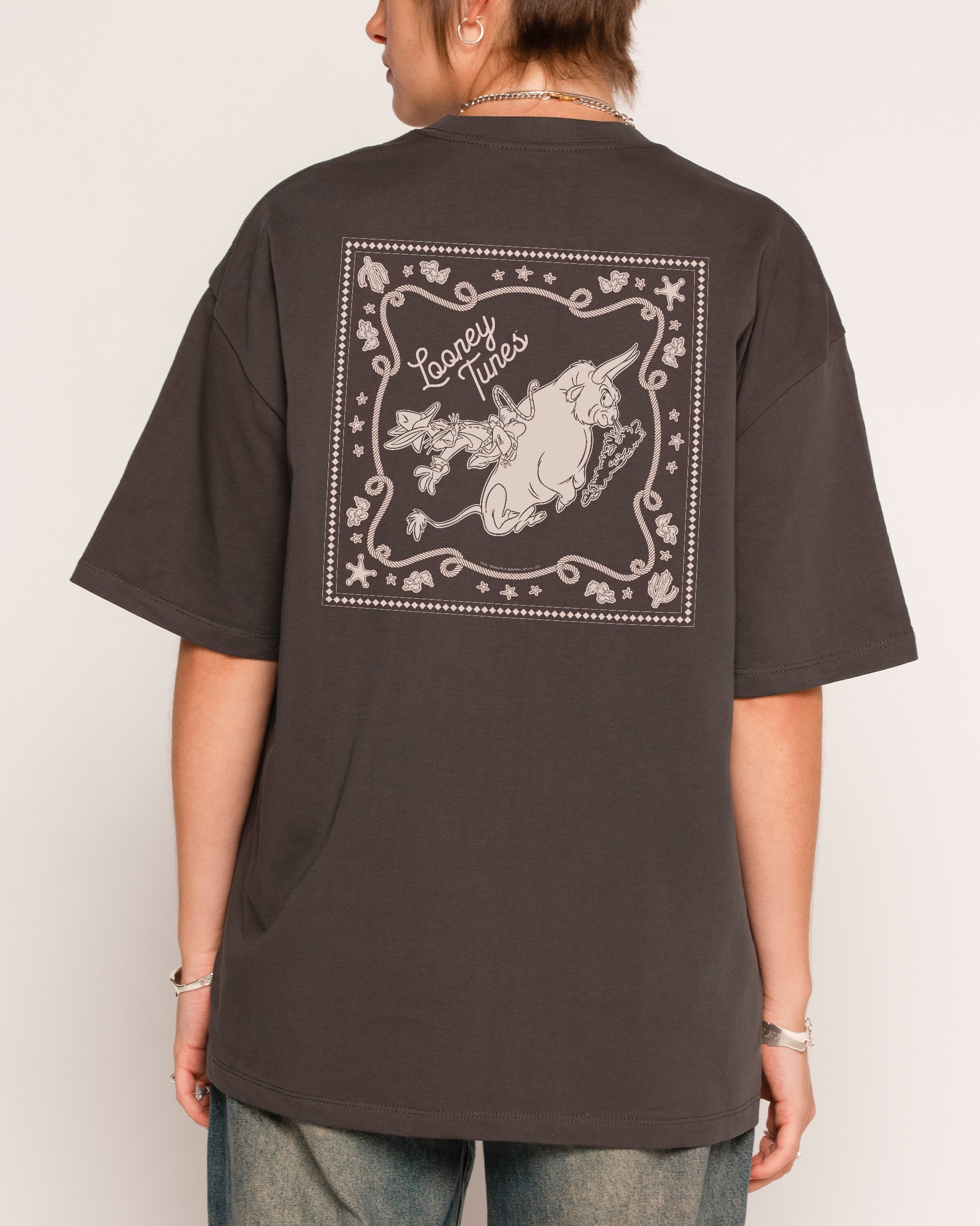 Bugs Rodeo Charcoal Oversized Tee
