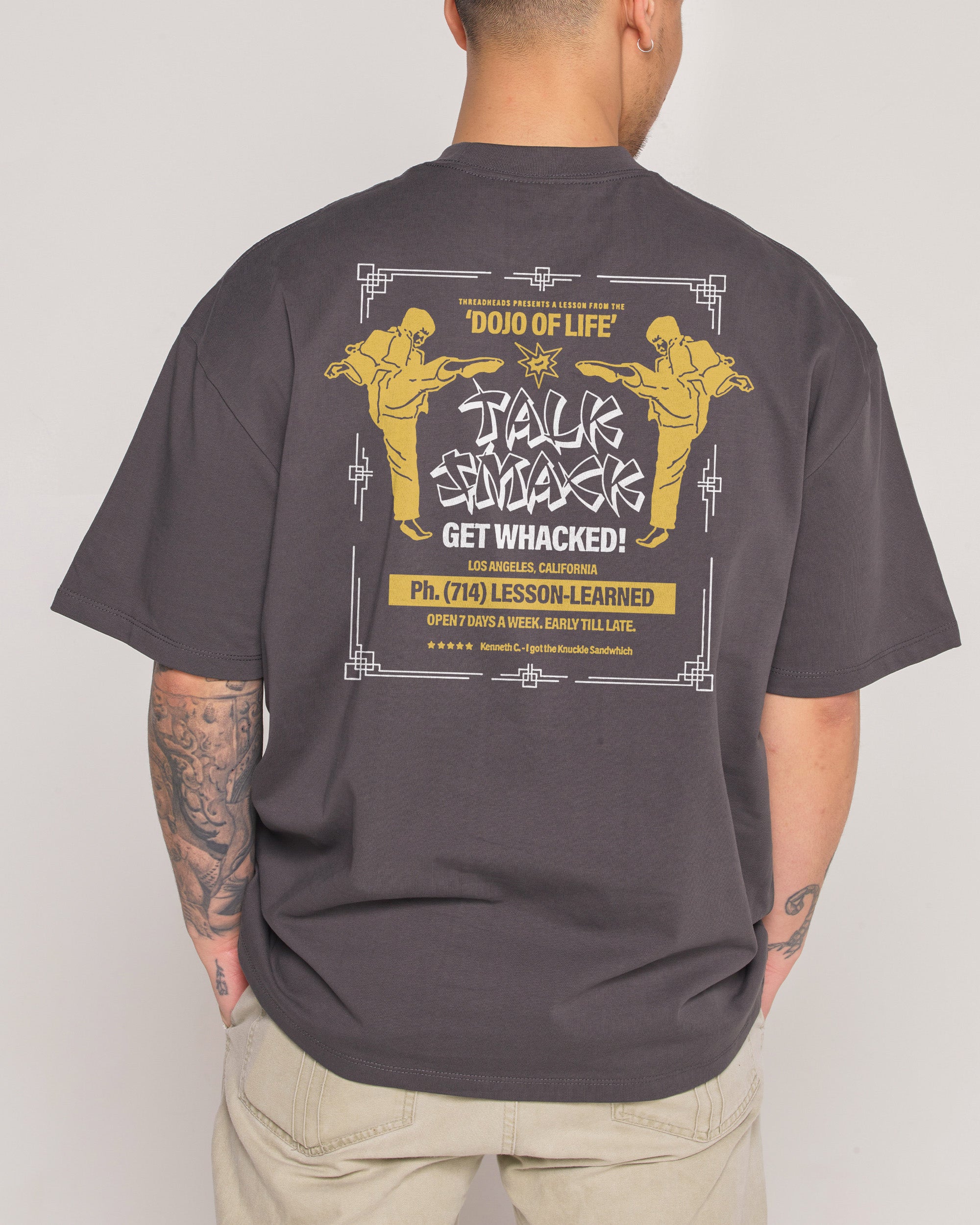 Talk Smack Charcoal Oversized Tee