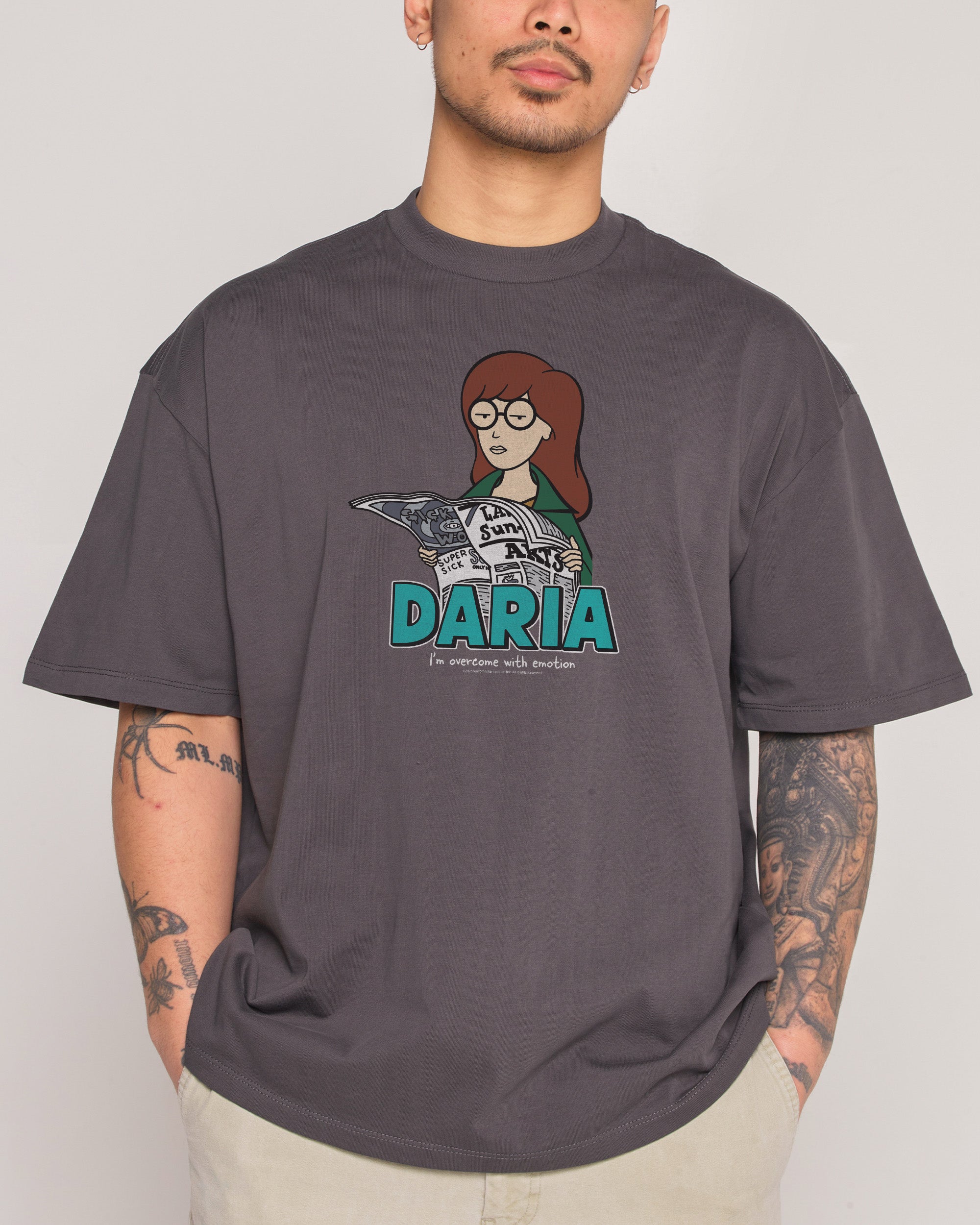 I’m Overcome with Emotion Charcoal Oversized Tee