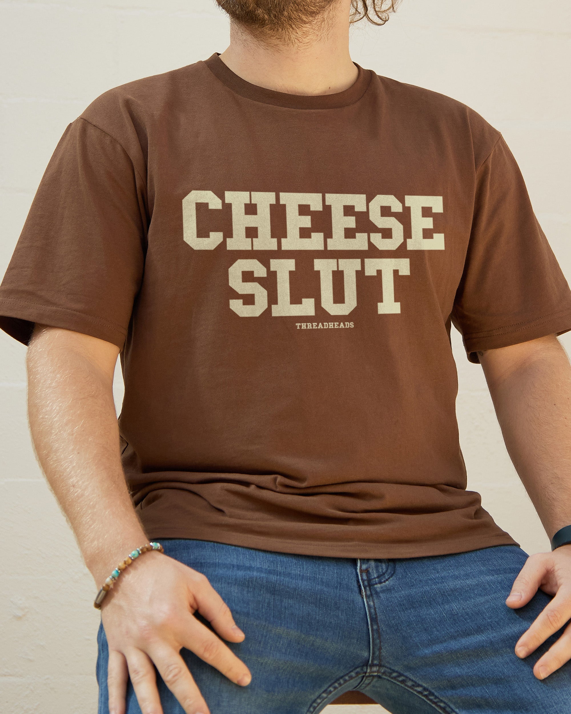 Cheese Slut T-Shirt Australia Online Brown