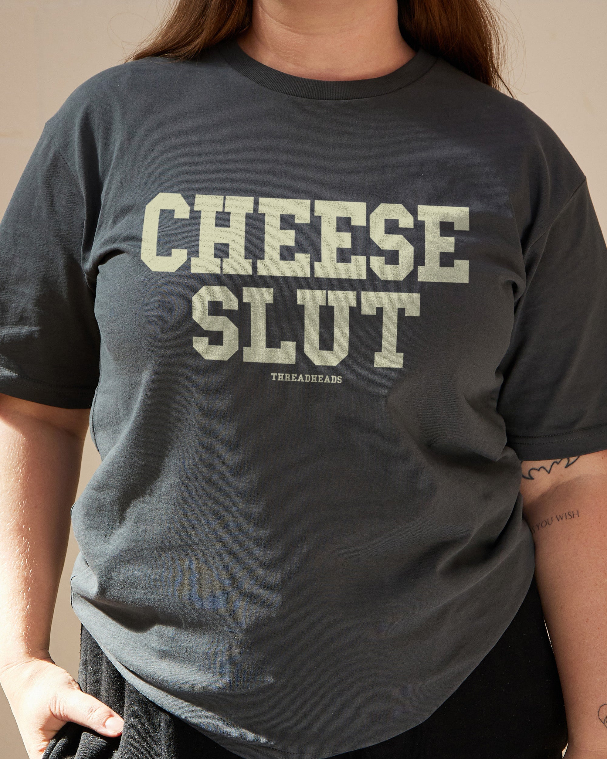 Cheese Slut T-Shirt Australia Online Charcoal