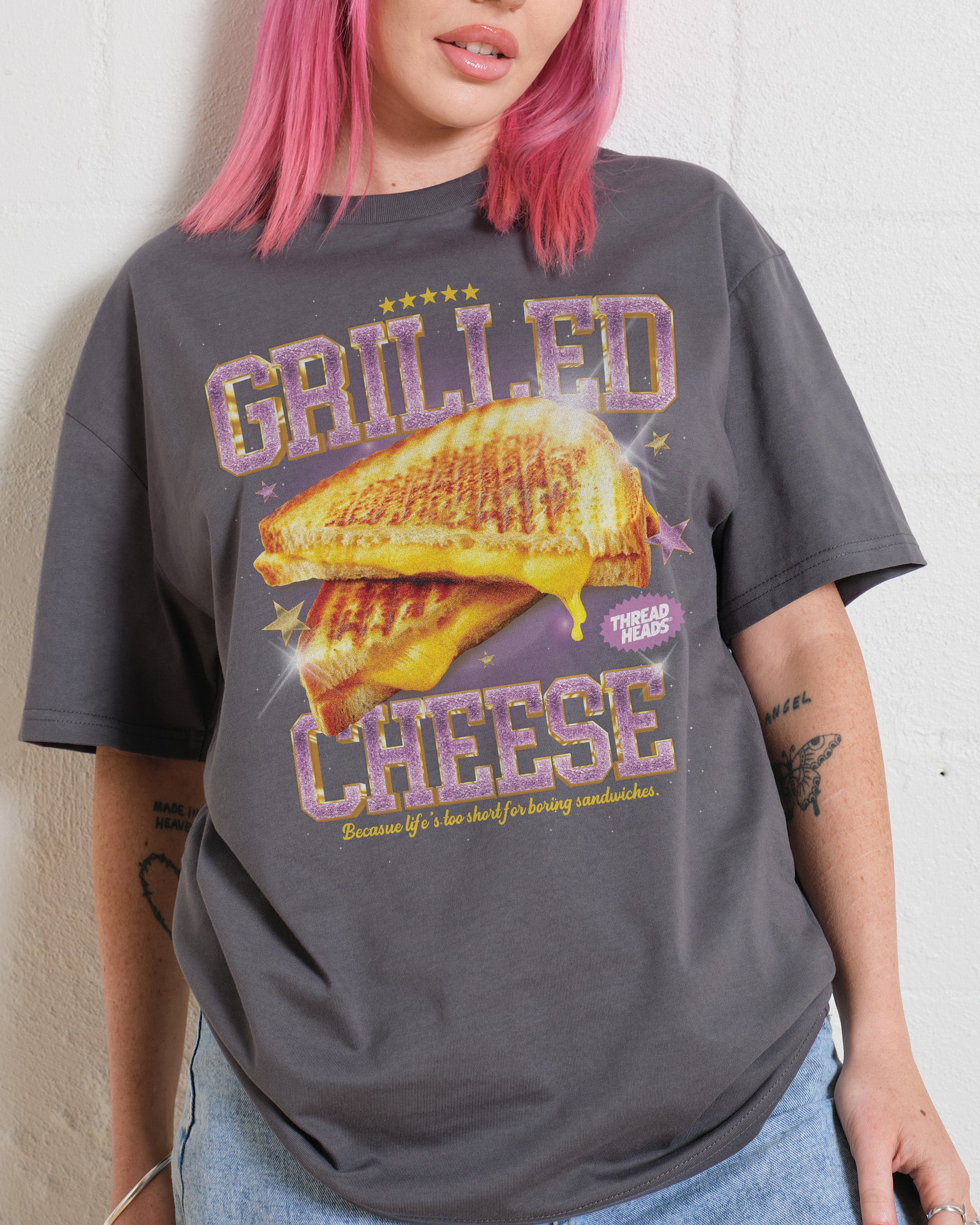 Grilled Cheese T-Shirt Australia Online Charcoal