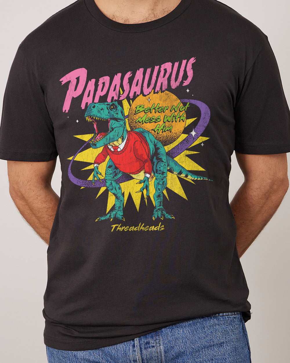 Papasaurus  T-Shirt Australia Online #colour_coal