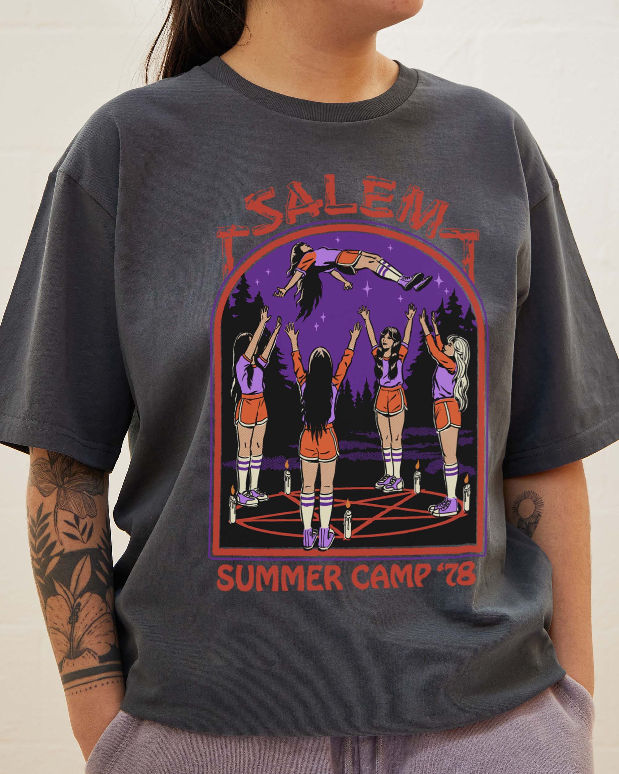 Salem Summer Camp T-Shirt Australia Online Coal