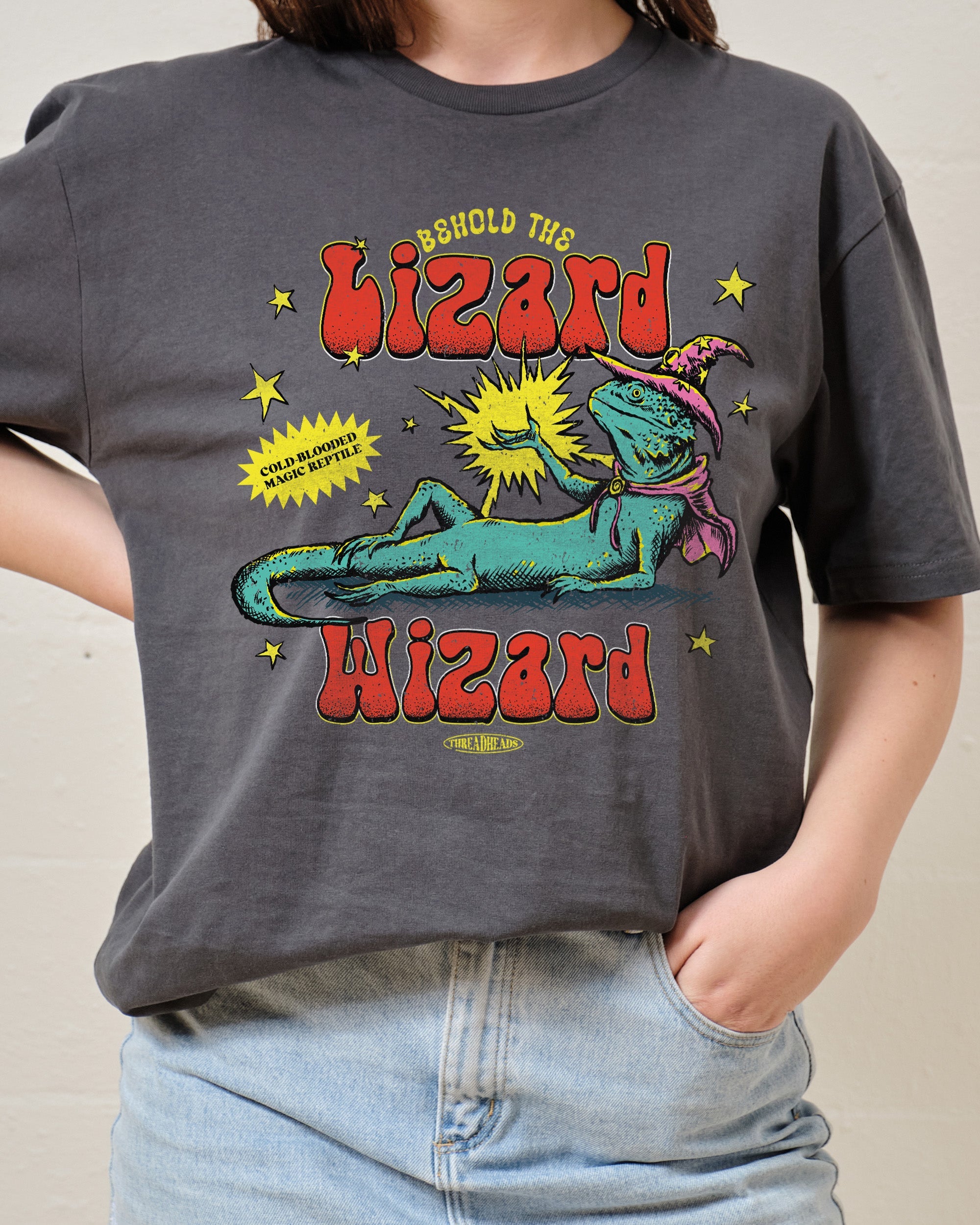 Lizard Wizard T-Shirt Australia Online Charcoal