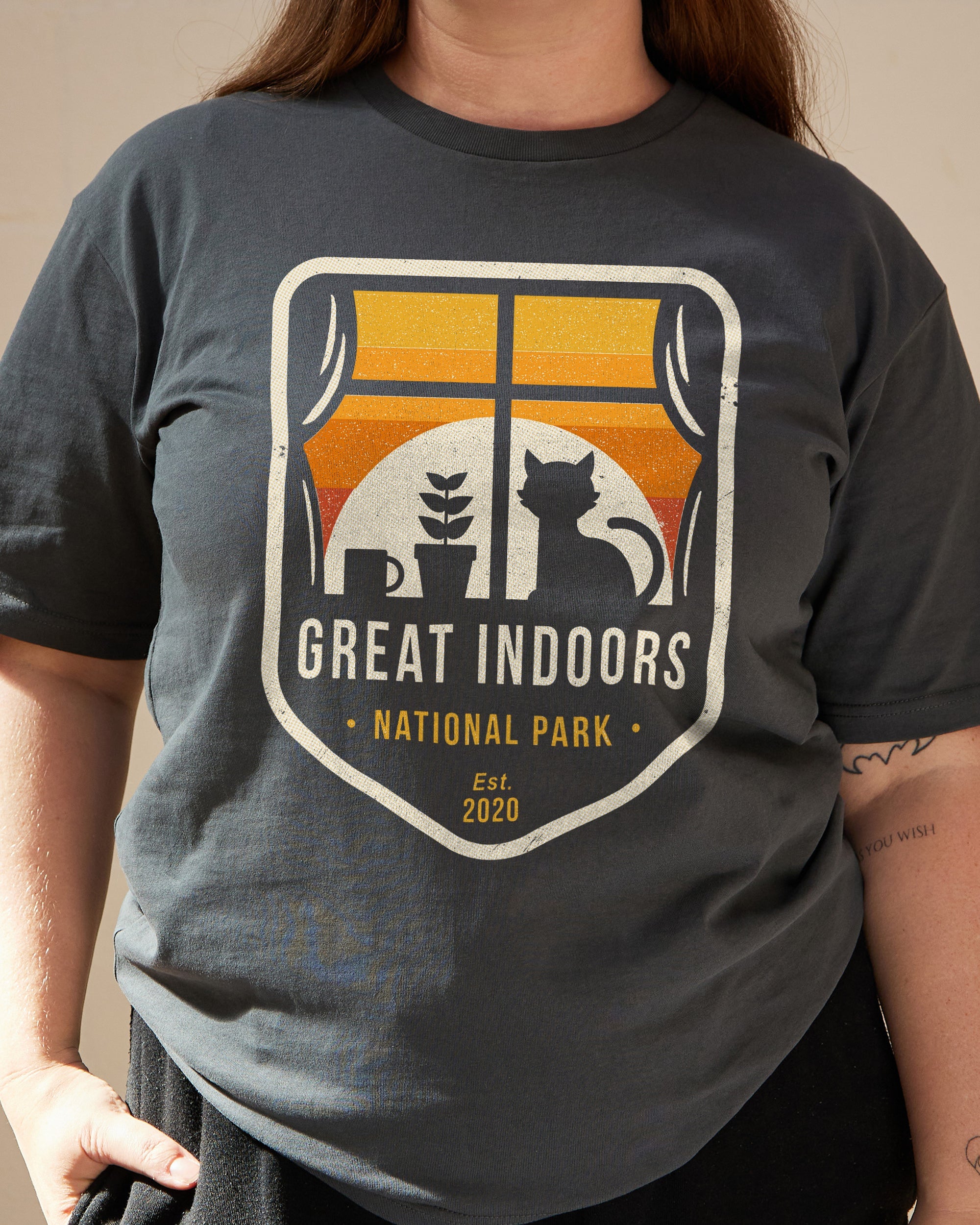 Great Indoors National Park T-Shirt Australia Online Charcoal