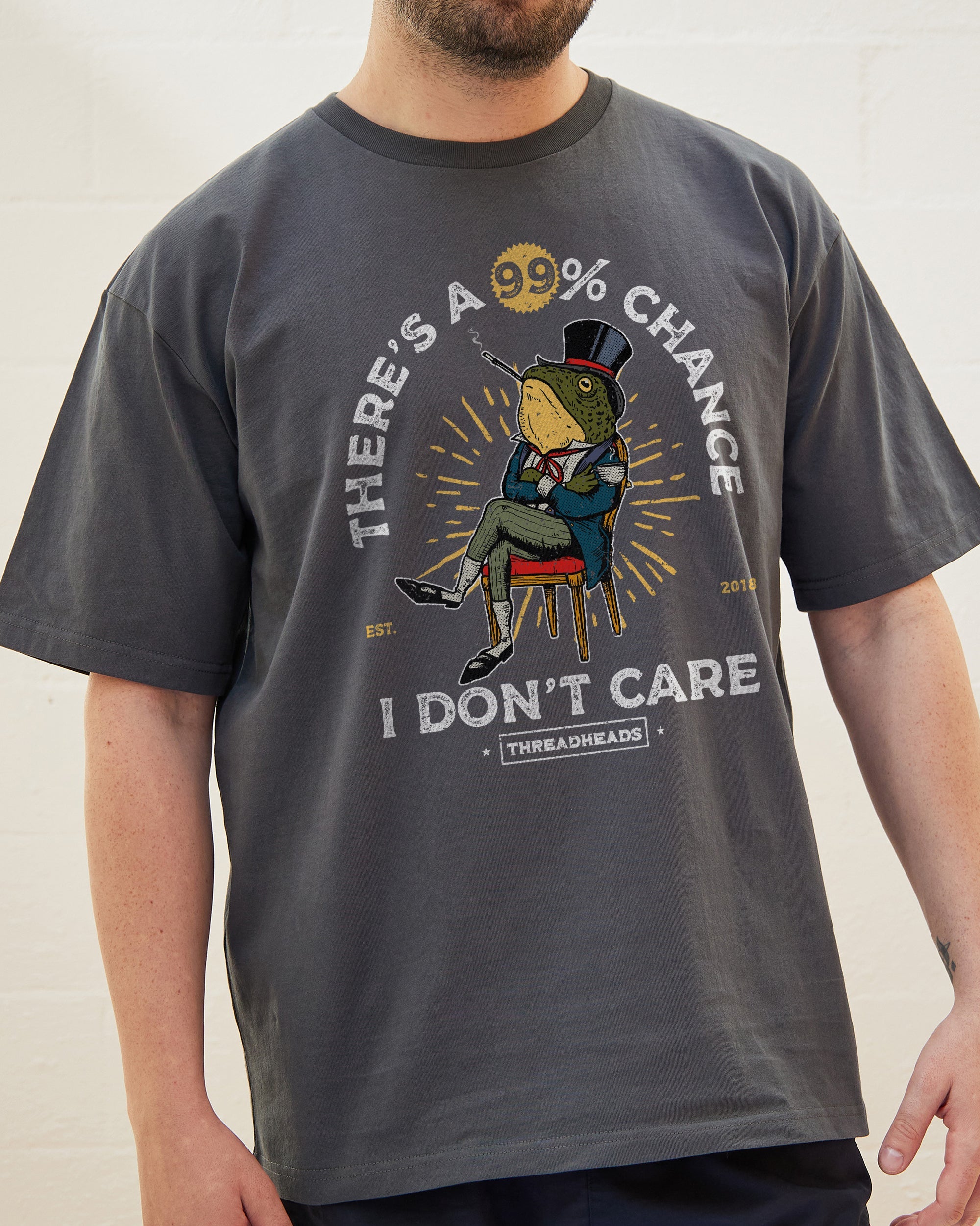 There's a 99% Chance I Don't Care T-Shirt Australia Online Charcoal