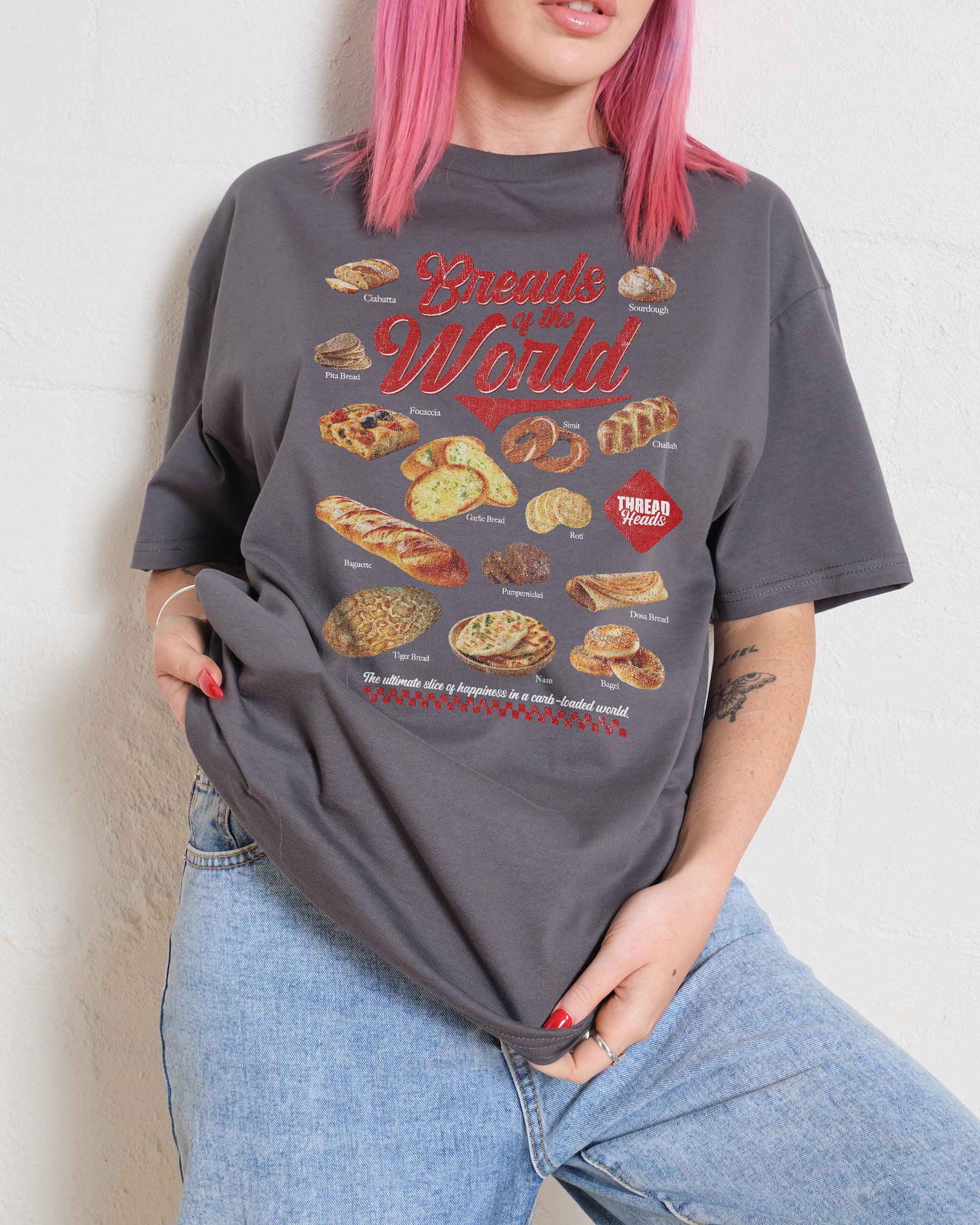 Breads of the World T-Shirt Australia Online Charcoal