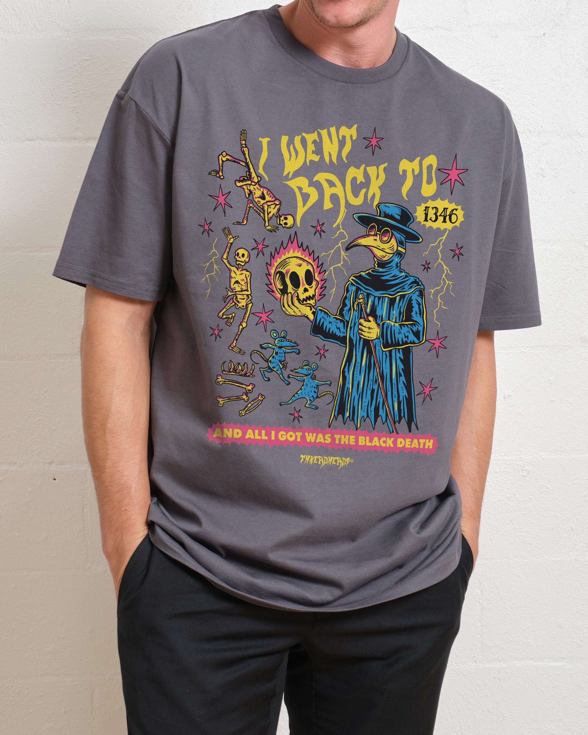 Black Death T-Shirt Australia Online Charcoal