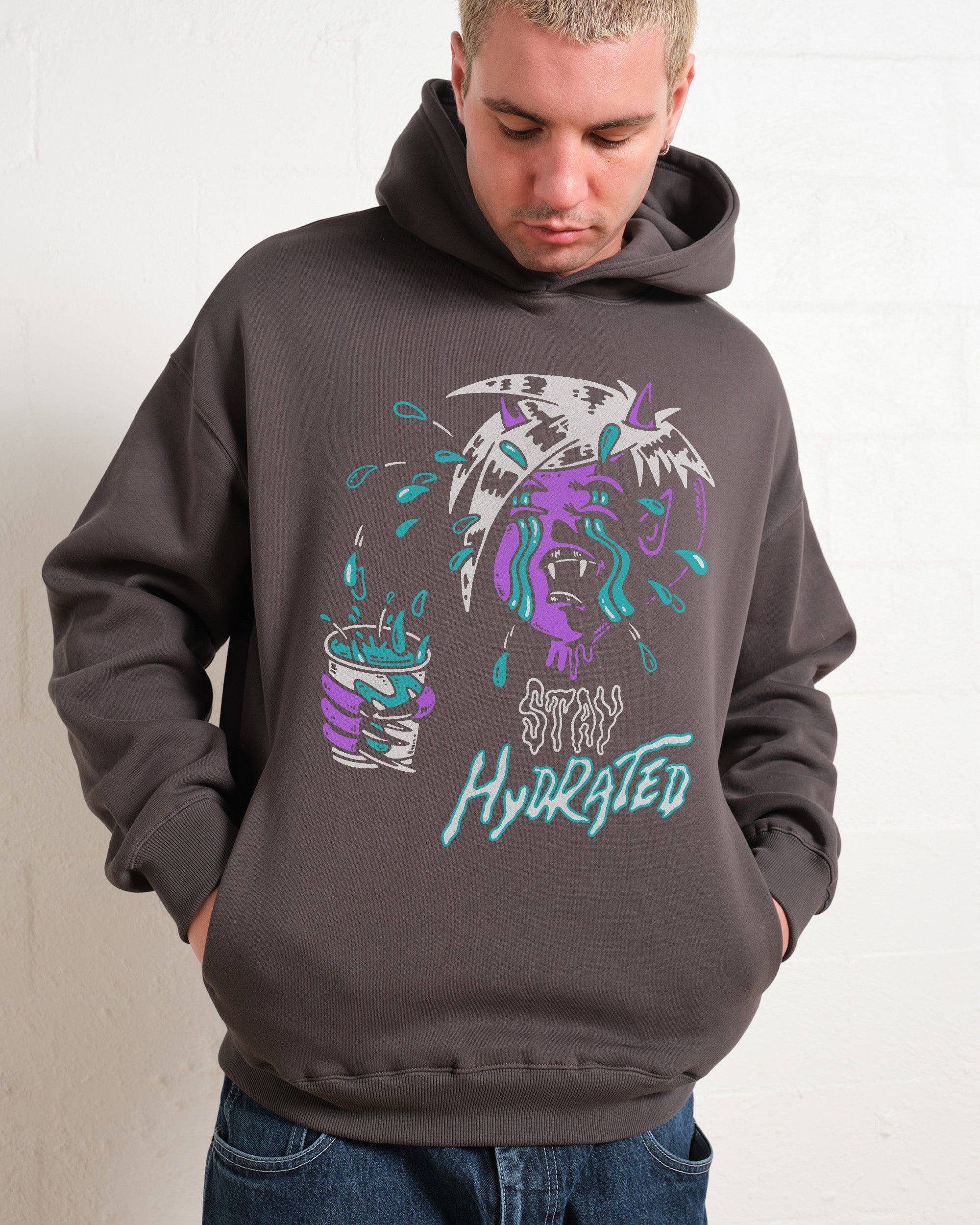 Stay Hydrated Hoodie Australia Online Charcoal