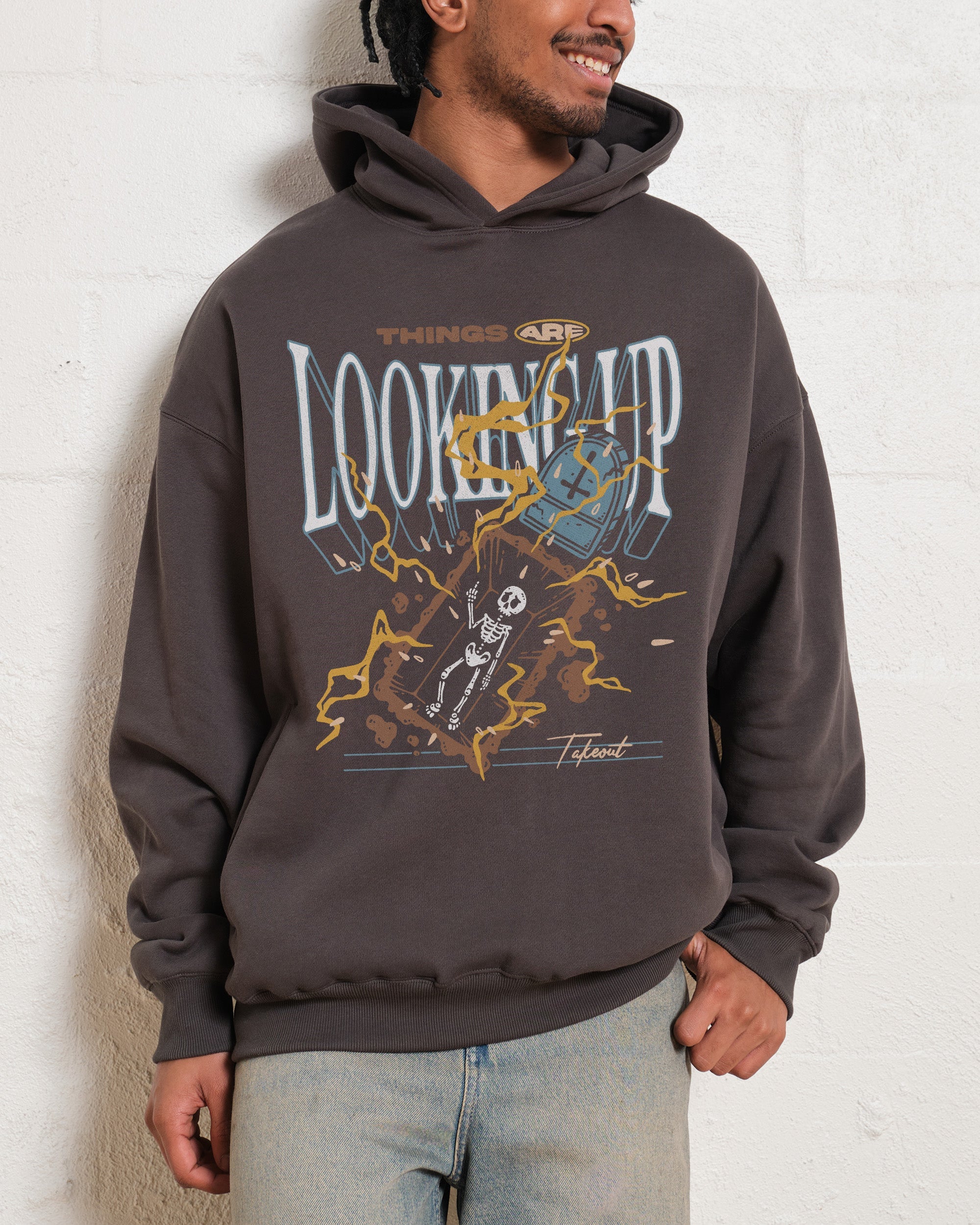 Things Are Looking Up Hoodie Australia Online Charcoal