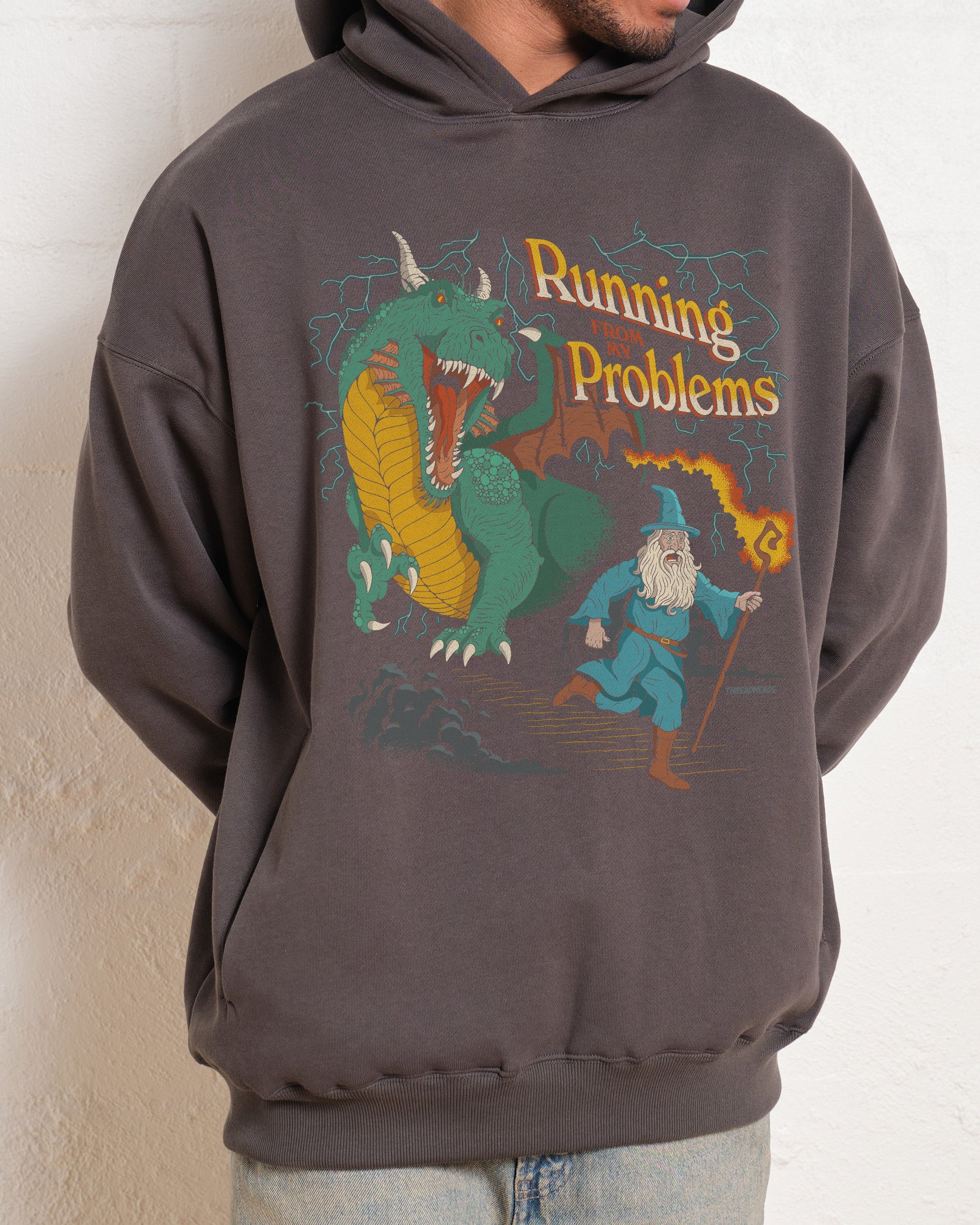 Running From My Problems Hoodie Australia Online Charcoal